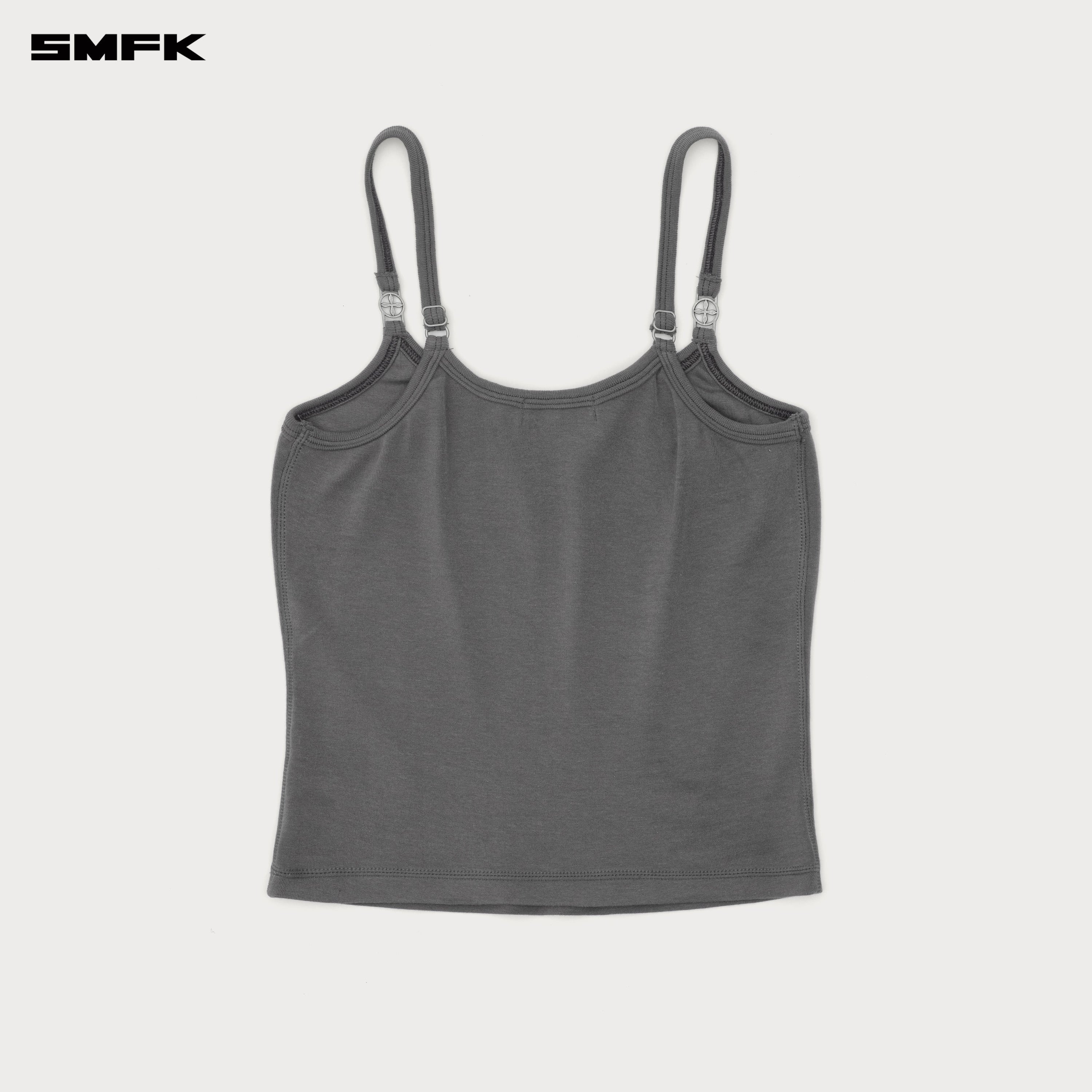 Compass Hug Sports Slim-fit Strap Top Storm Grey