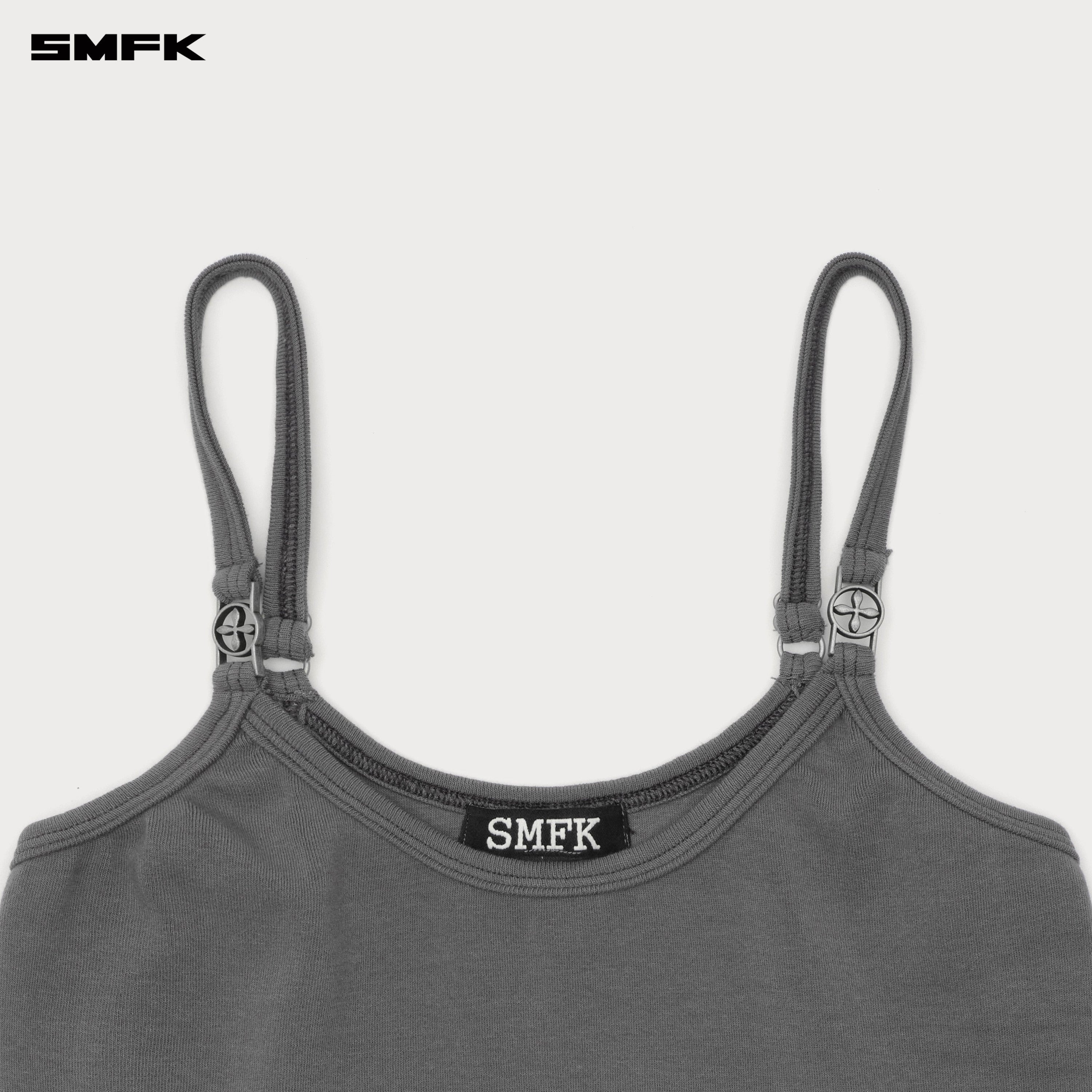 Compass Hug Sports Slim-fit Strap Top Storm Grey
