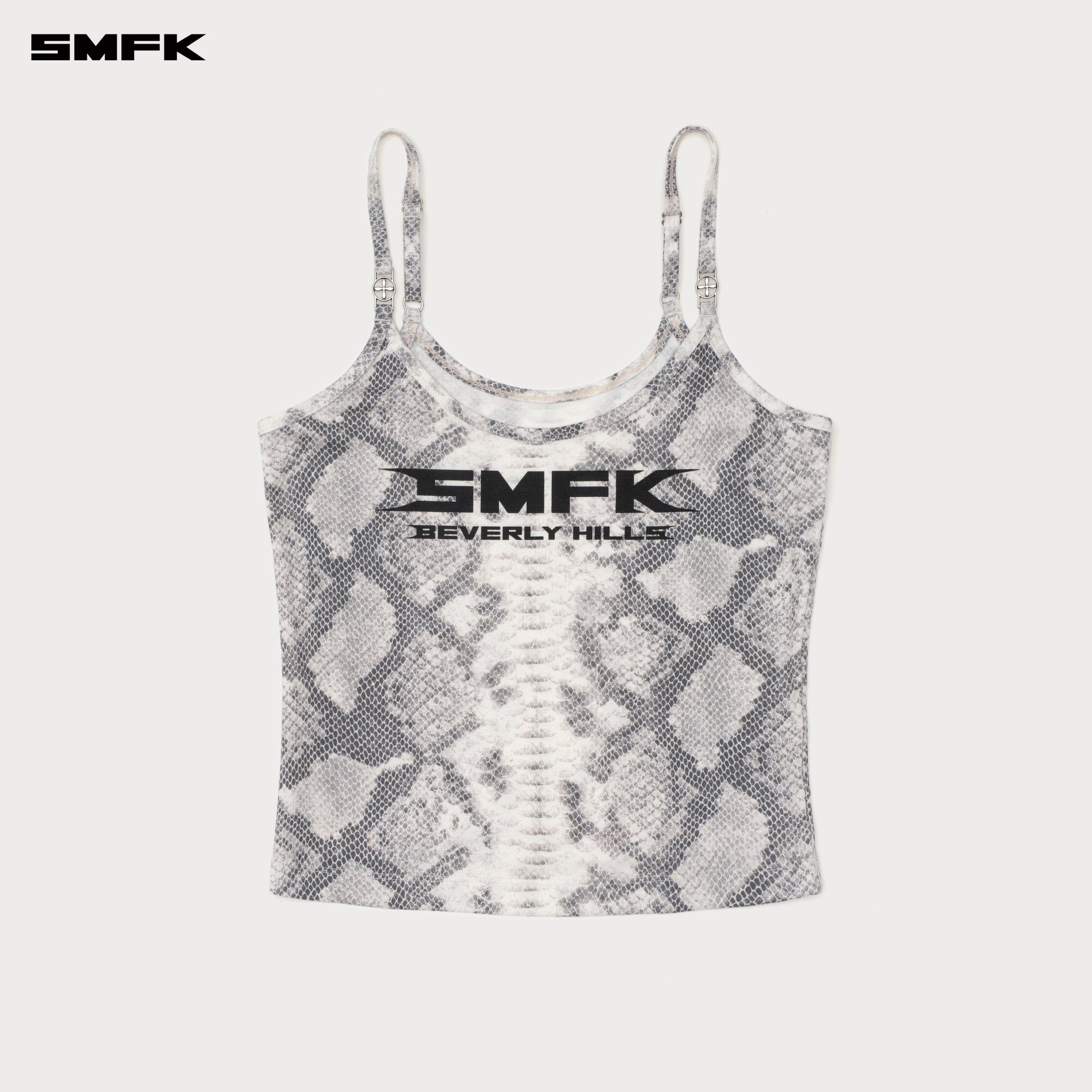 Future Mirage Serpent Print Sports Strap Top  (Beverly Hills Edition) White Serpent