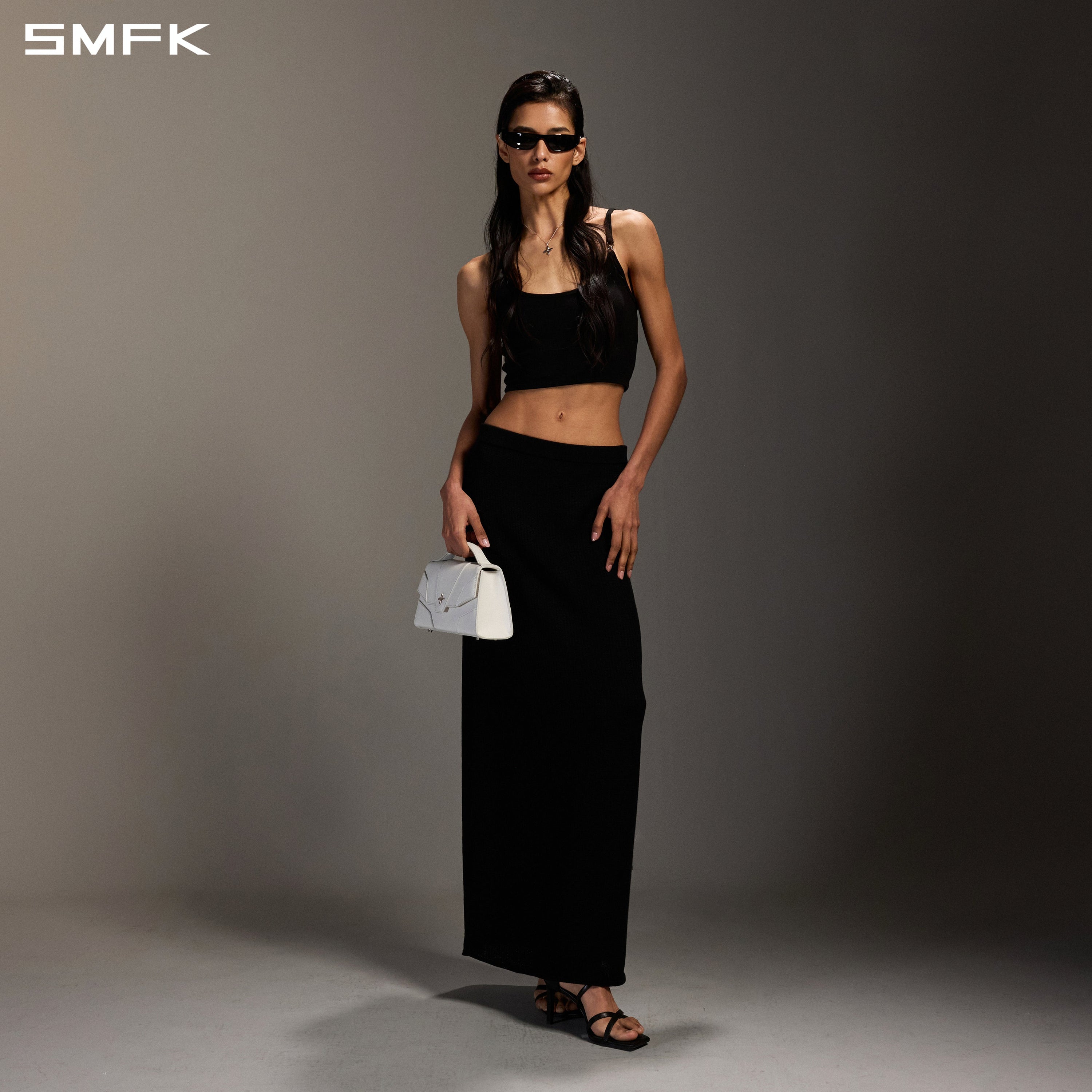 MYTH INFINITY SHORT TRAPE CAMISOLE/LENZING TENCEL+WOOL WILD BLACK