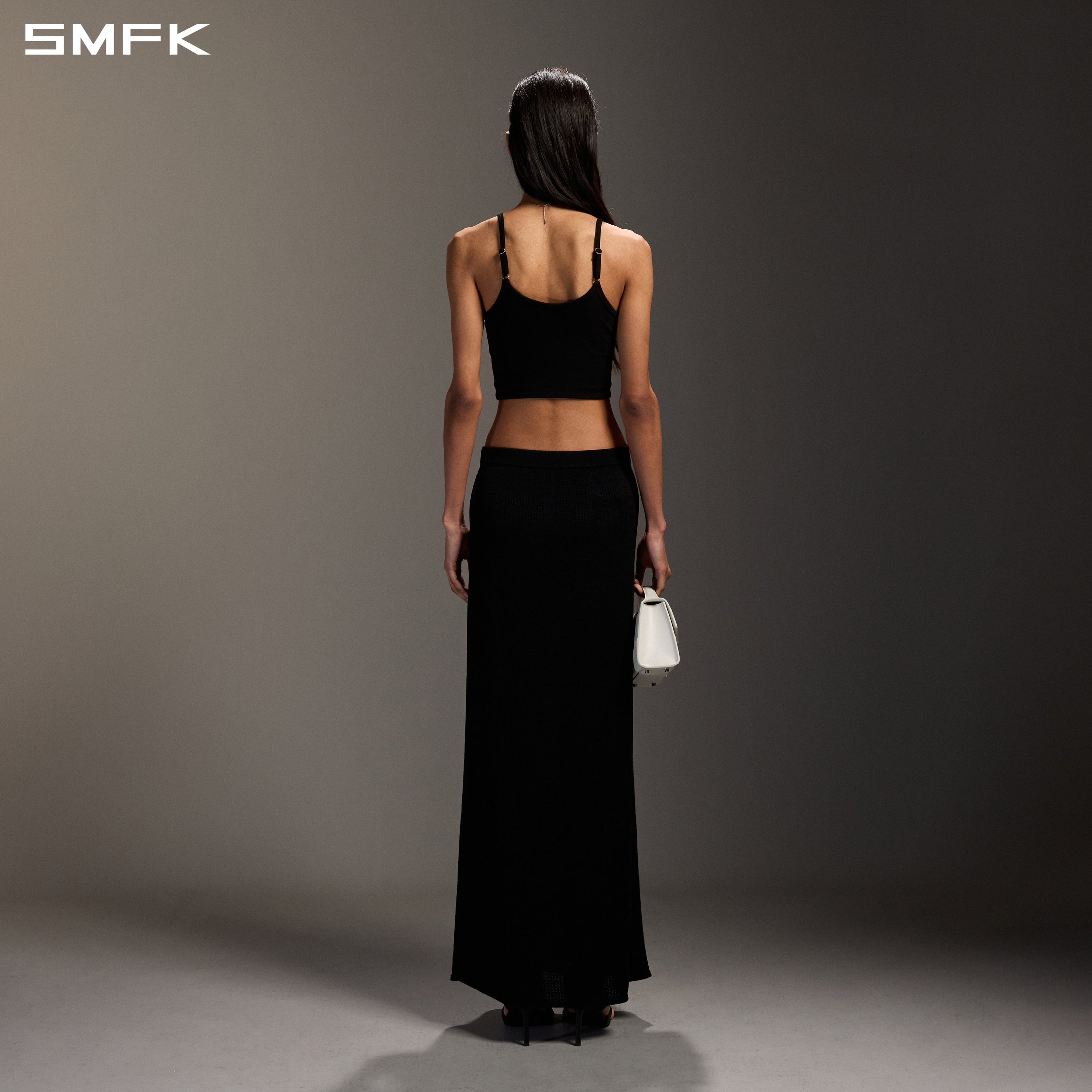 MYTH INFINITY SHORT TRAPE CAMISOLE/LENZING TENCEL+WOOL WILD BLACK