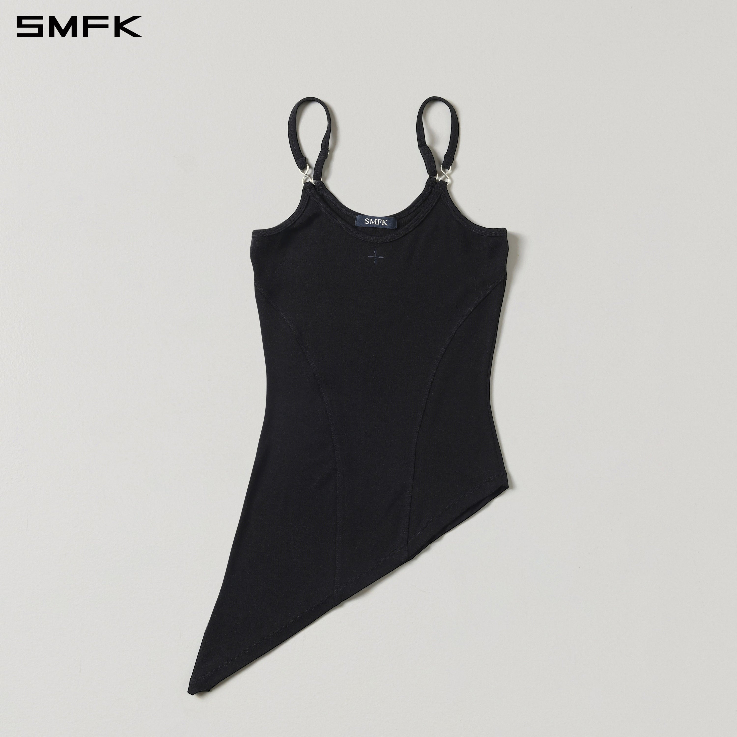 MYTH AEOLUS ASYMMETRY CAMISOLE/LENZING TENCEL+WOOL WILD BLACK