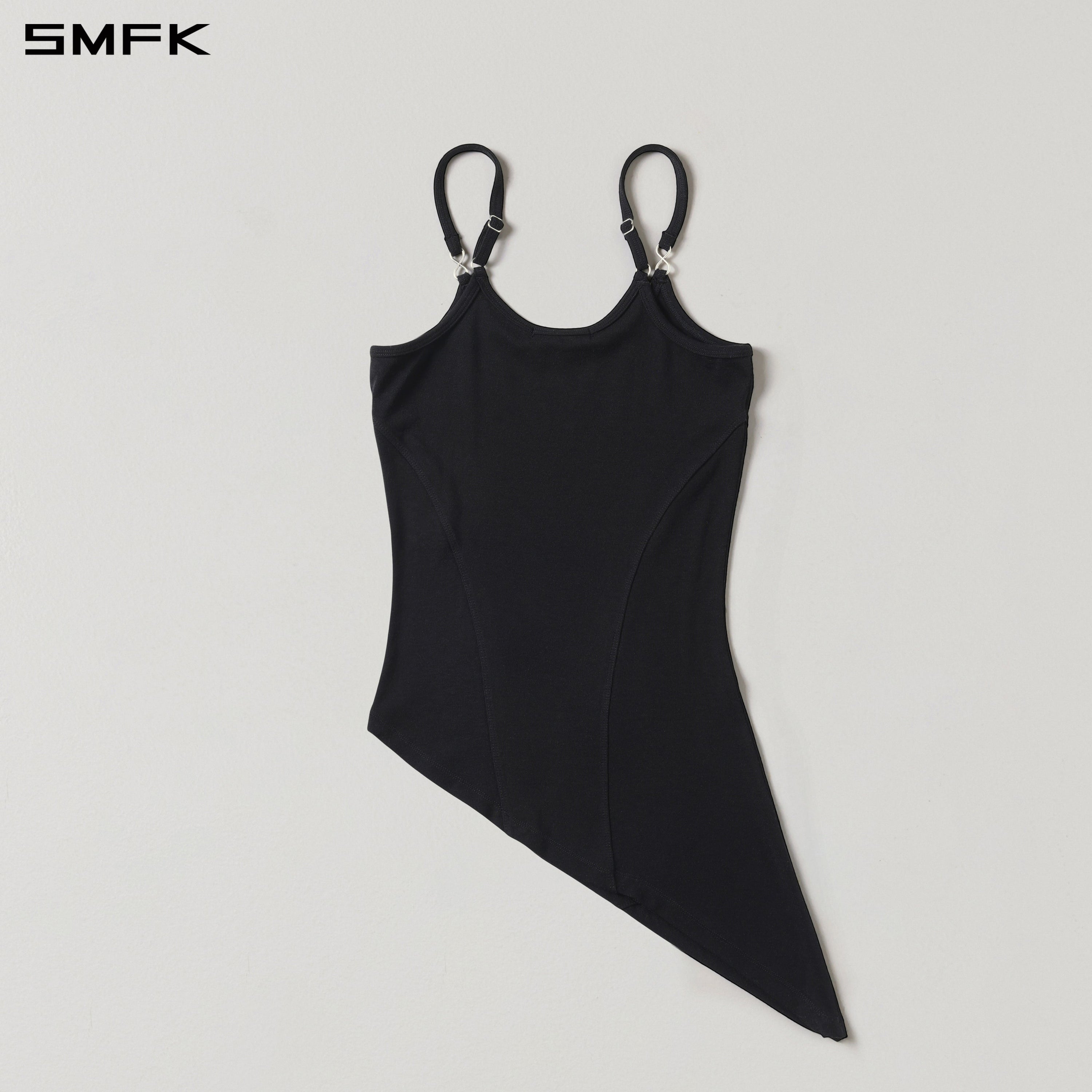 MYTH AEOLUS ASYMMETRY CAMISOLE/LENZING TENCEL+WOOL WILD BLACK