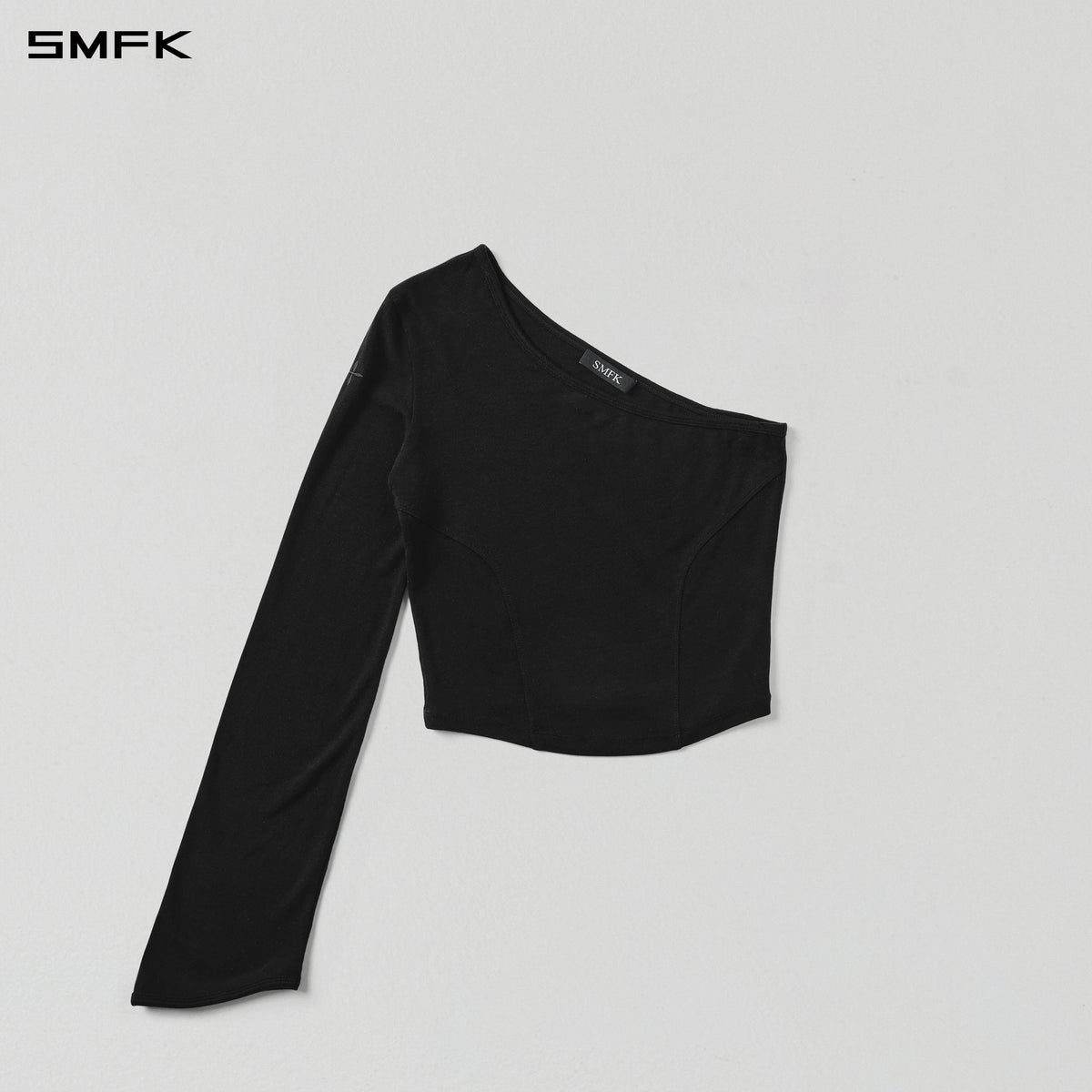 MYTH  AEOLUS RIGHT SIDE SLEEVE TANK/TENCEL+WOOL MIDNIGHT BLACK