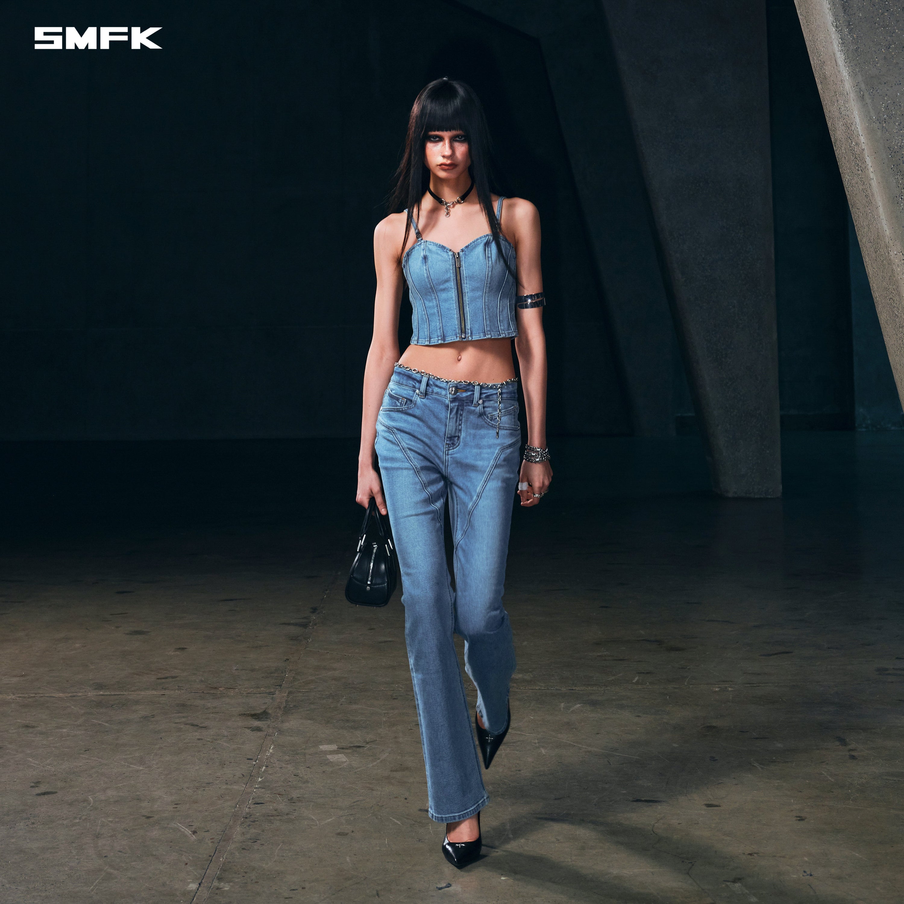 WILD MIRAGE SLIM DENIM CAMISOLE/E-COTTON WILD BLUE