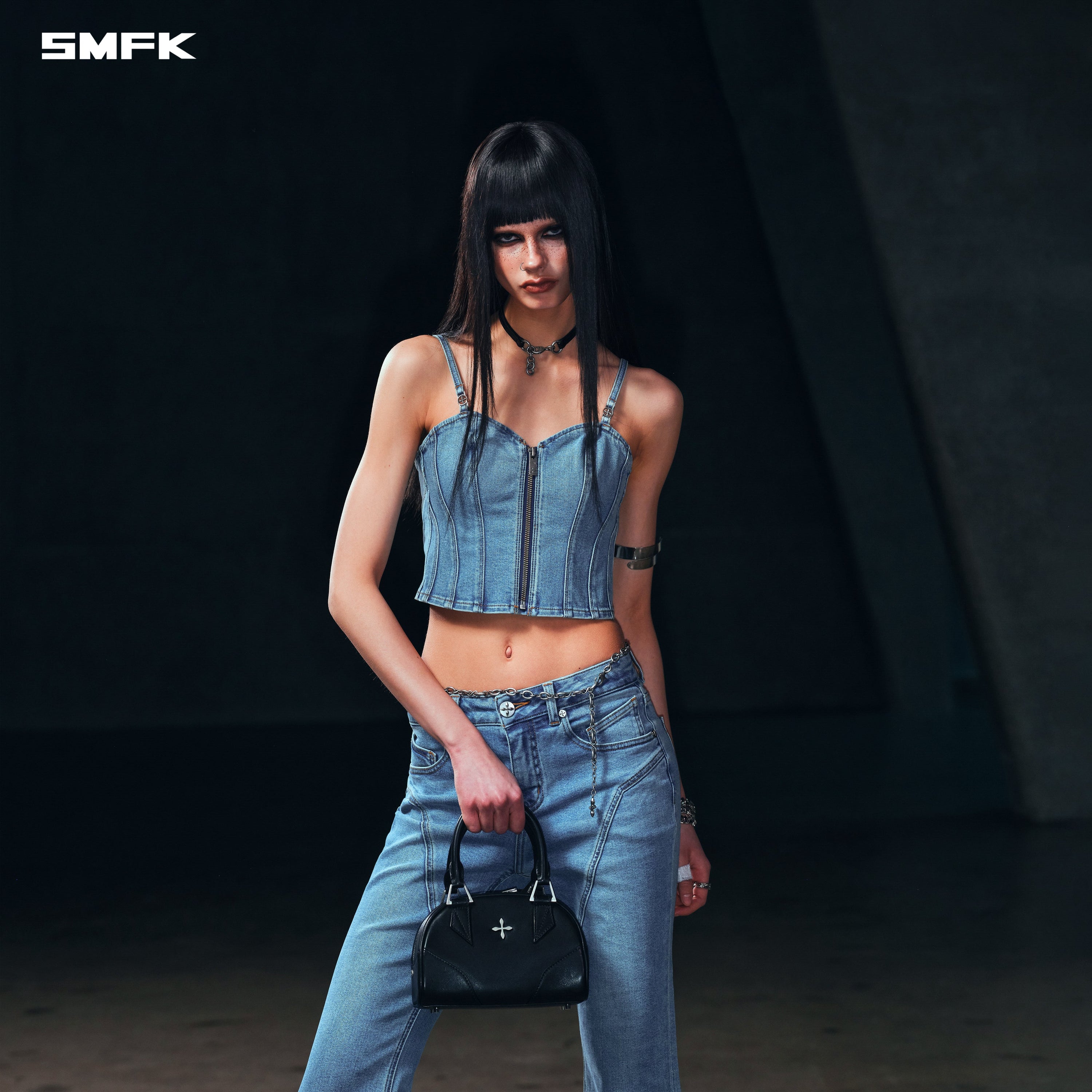 WILD MIRAGE SLIM DENIM CAMISOLE/E-COTTON WILD BLUE