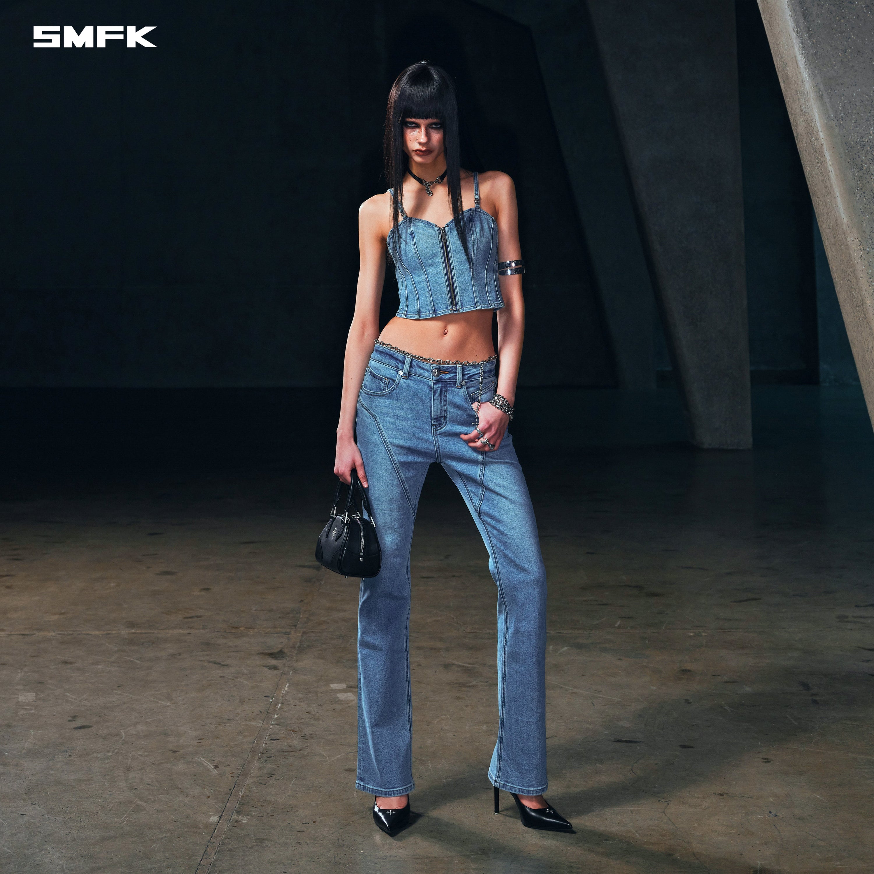 WILD MIRAGE SLIM DENIM CAMISOLE/E-COTTON WILD BLUE