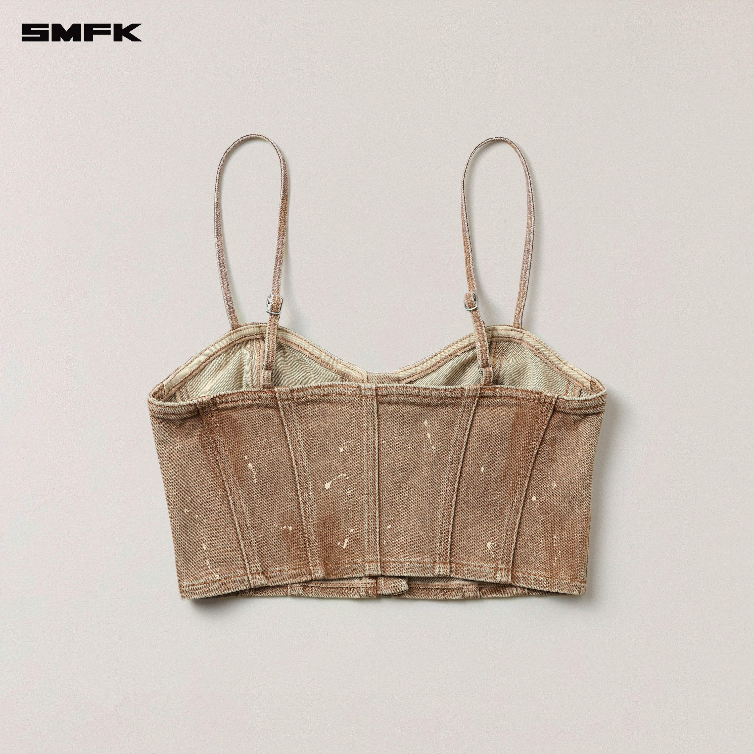 RAGE WILD ORIGIN HANDCRAFT DENIM BRA TANK WILD COWBOY BROWN