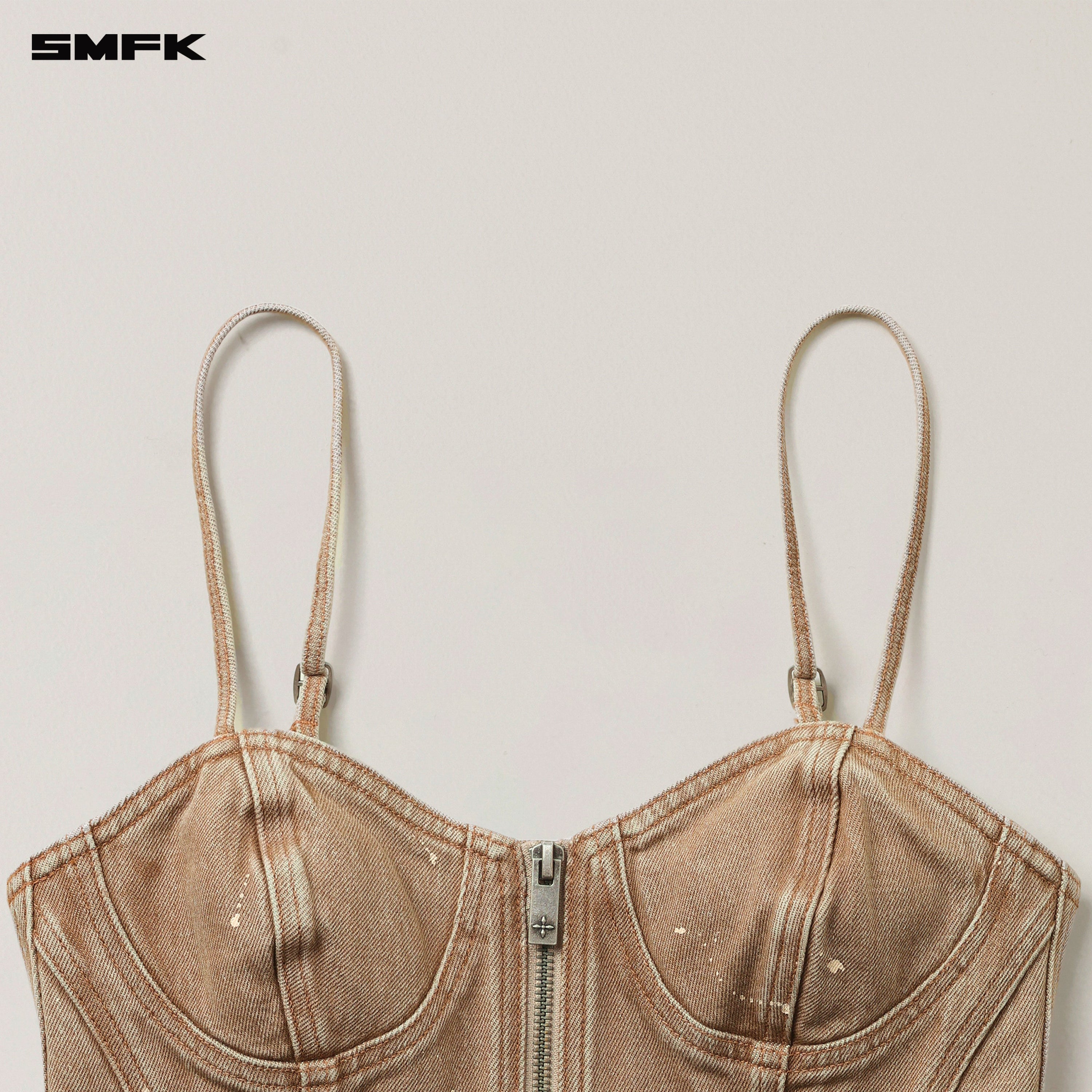 RAGE WILD ORIGIN HANDCRAFT DENIM BRA TANK WILD COWBOY BROWN
