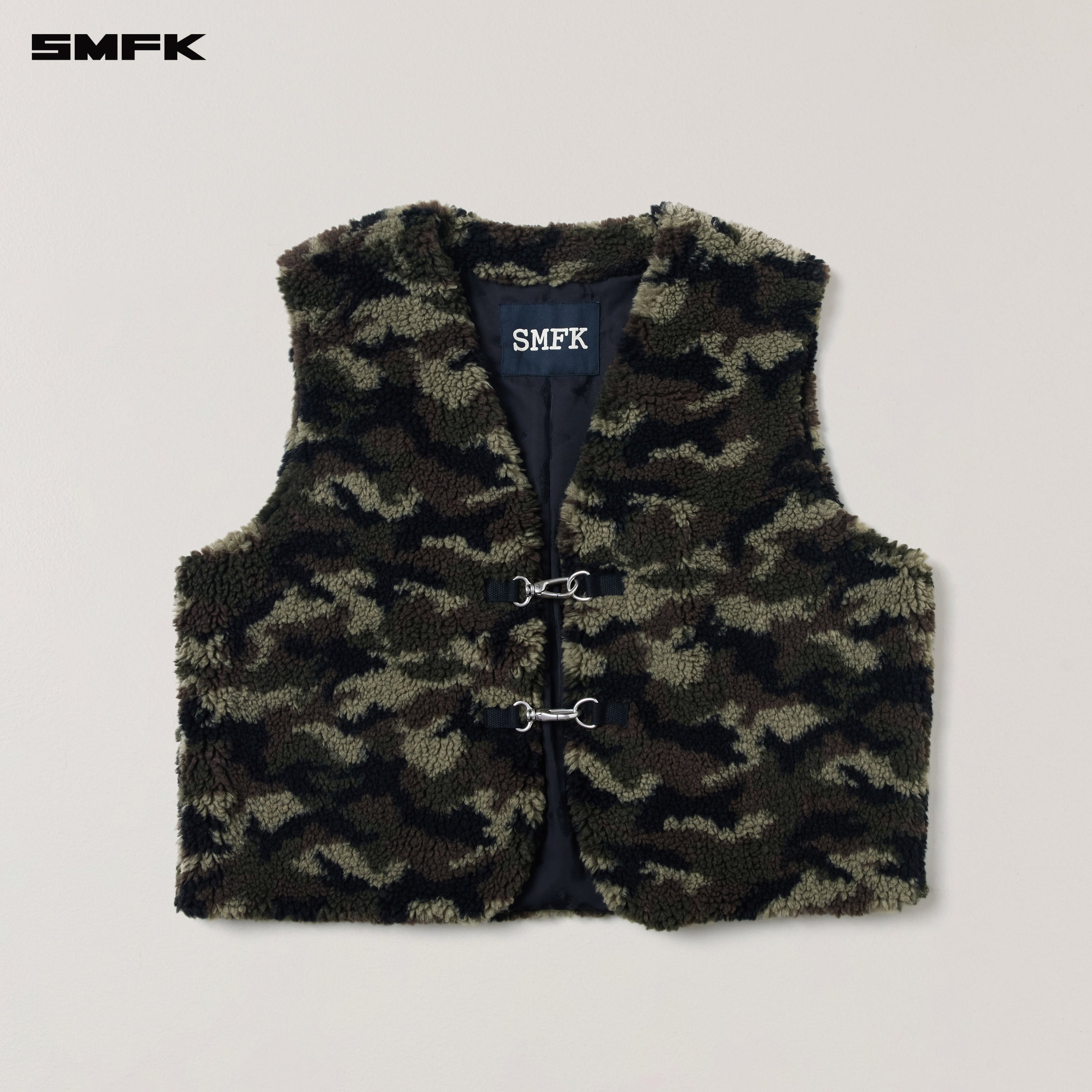 COMPASS MODE ROVE WOOL JACQUARD CAMO LOOSE TANK ARMY GREEN CAMOUFLAGE