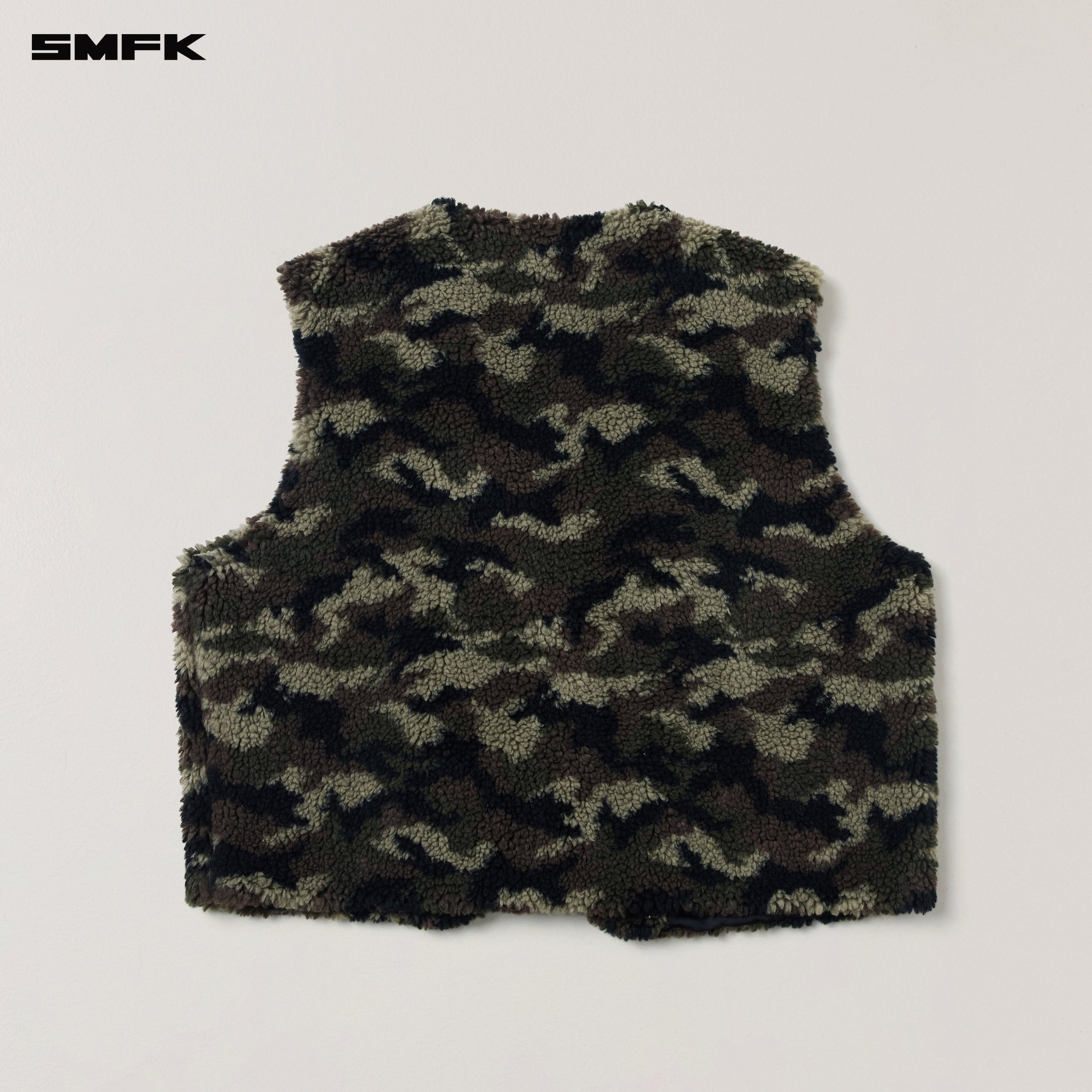 COMPASS MODE ROVE WOOL JACQUARD CAMO LOOSE TANK ARMY GREEN CAMOUFLAGE