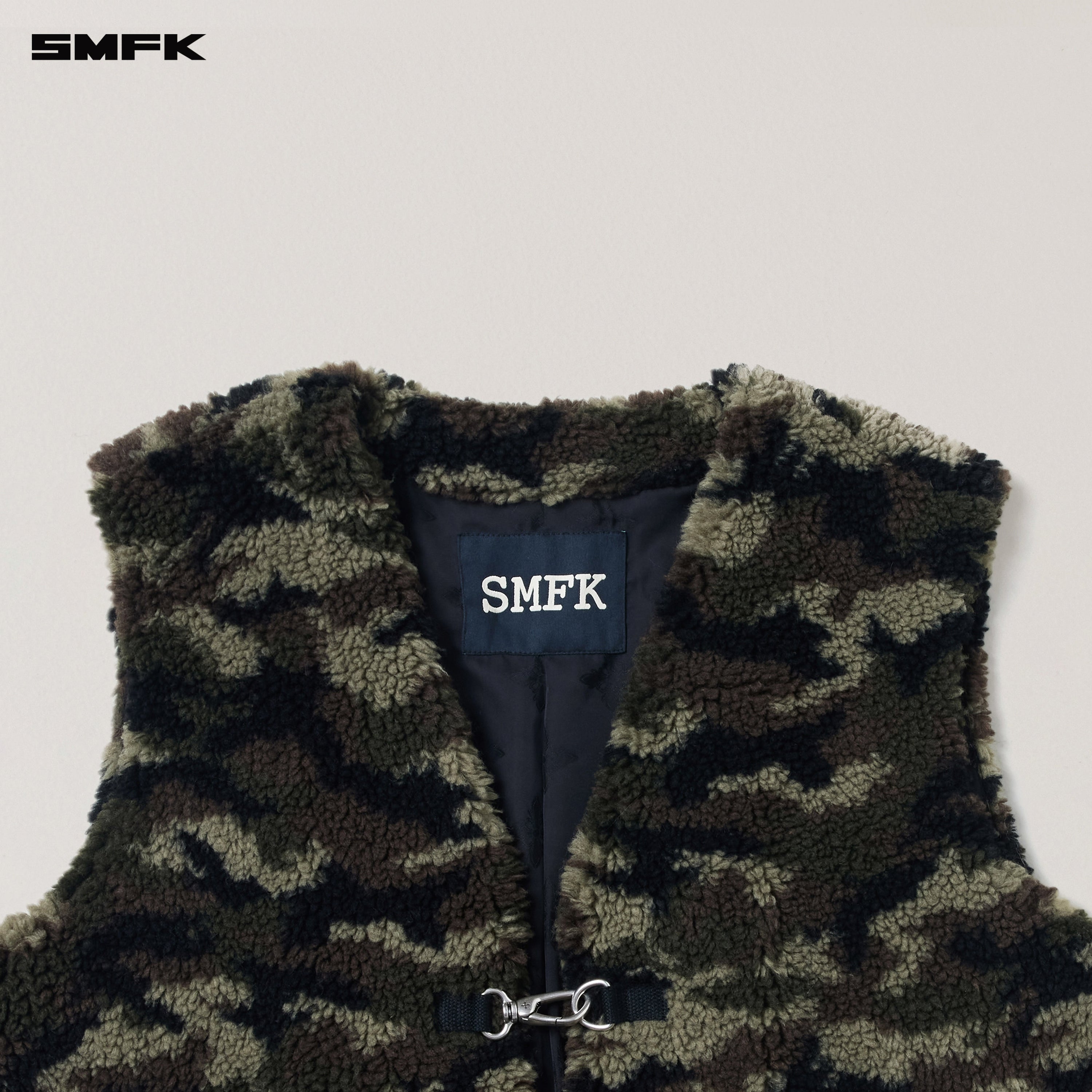 COMPASS MODE ROVE WOOL JACQUARD CAMO LOOSE TANK ARMY GREEN CAMOUFLAGE