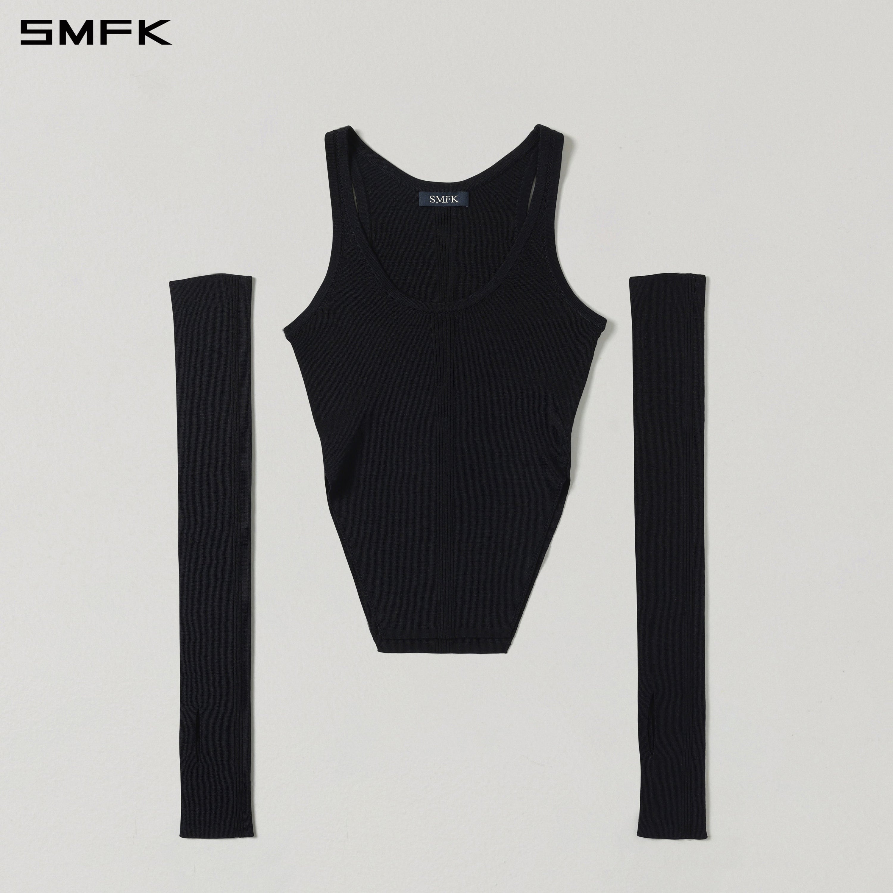 MYTH SIREN SLIM KNIT VEST/TENCEL+SILK WILD BLACK