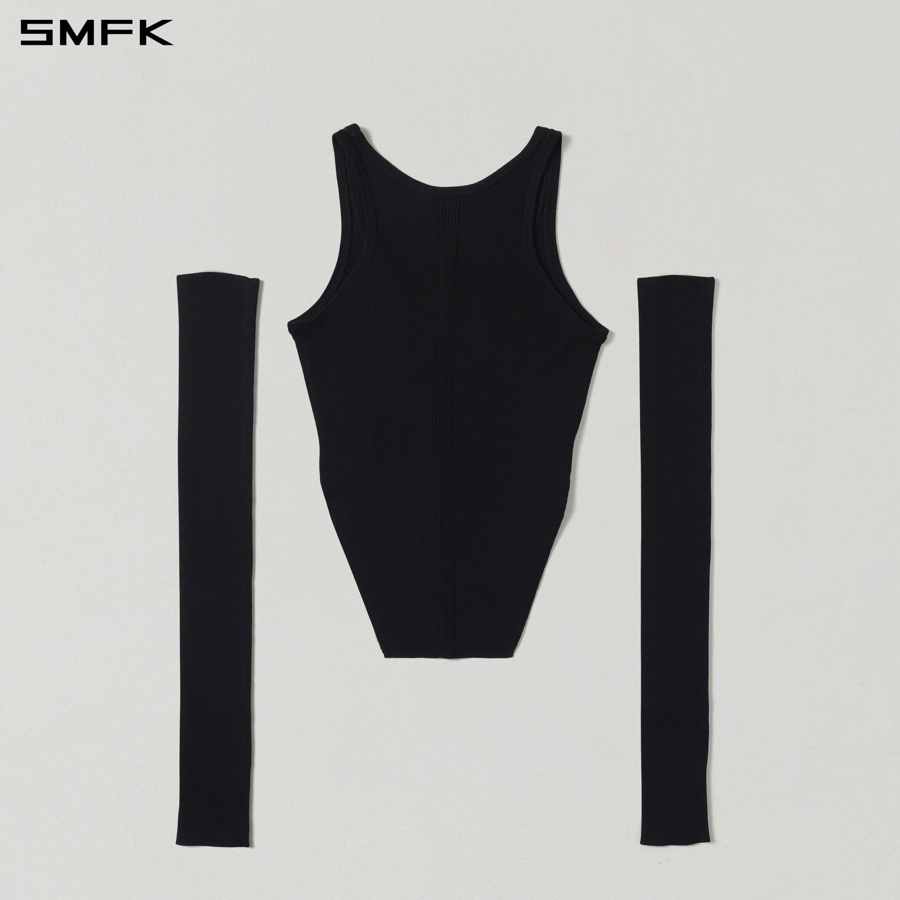 MYTH SIREN SLIM KNIT VEST/TENCEL+SILK WILD BLACK