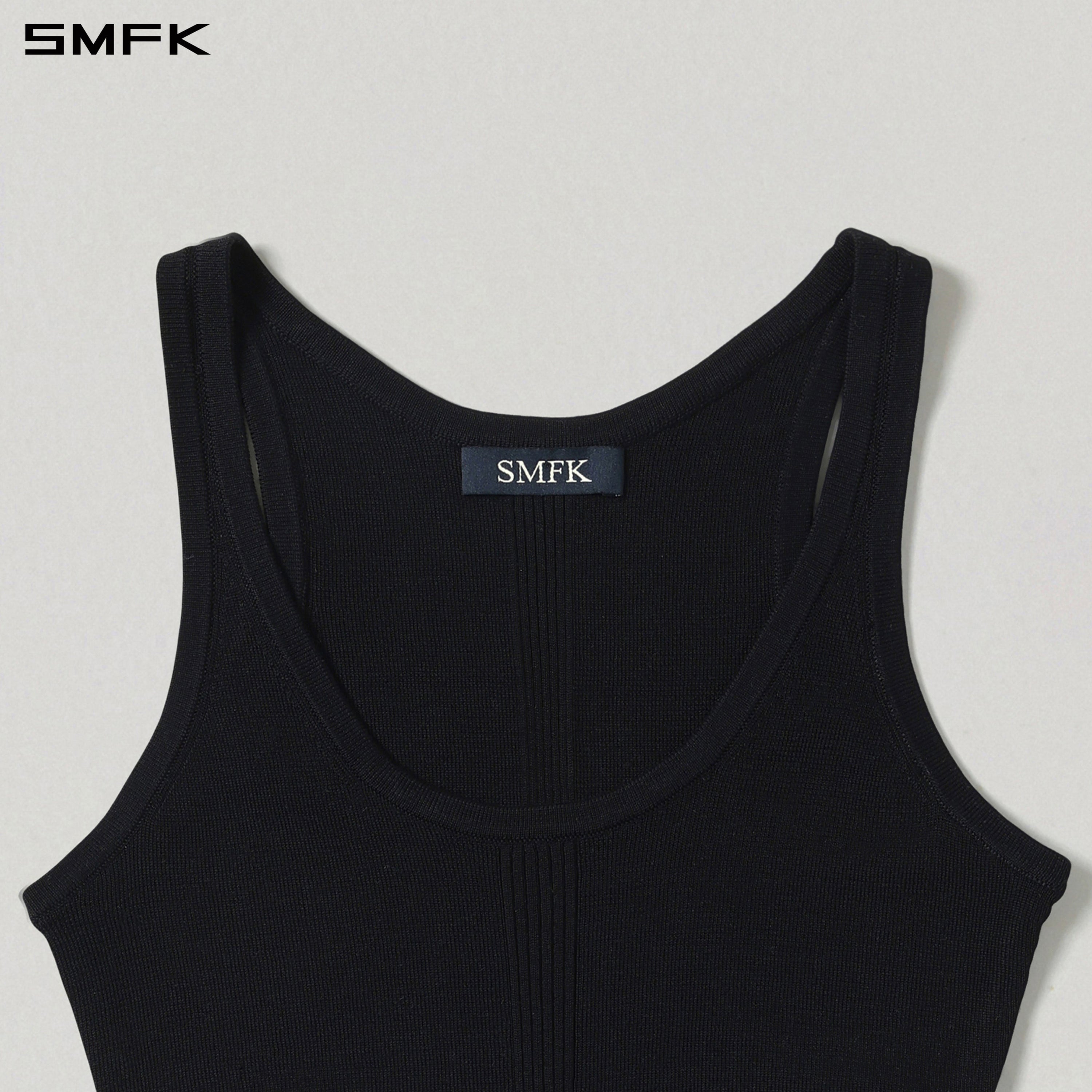 MYTH SIREN SLIM KNIT VEST/TENCEL+SILK WILD BLACK