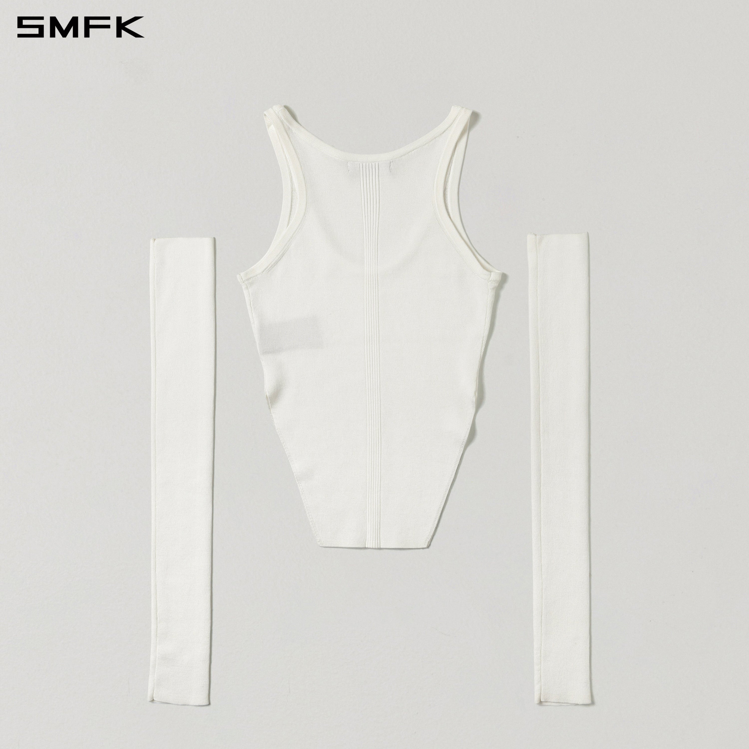MYTH SIREN SLIM KNIT VEST/TENCEL+SILK CLOUD WHITE