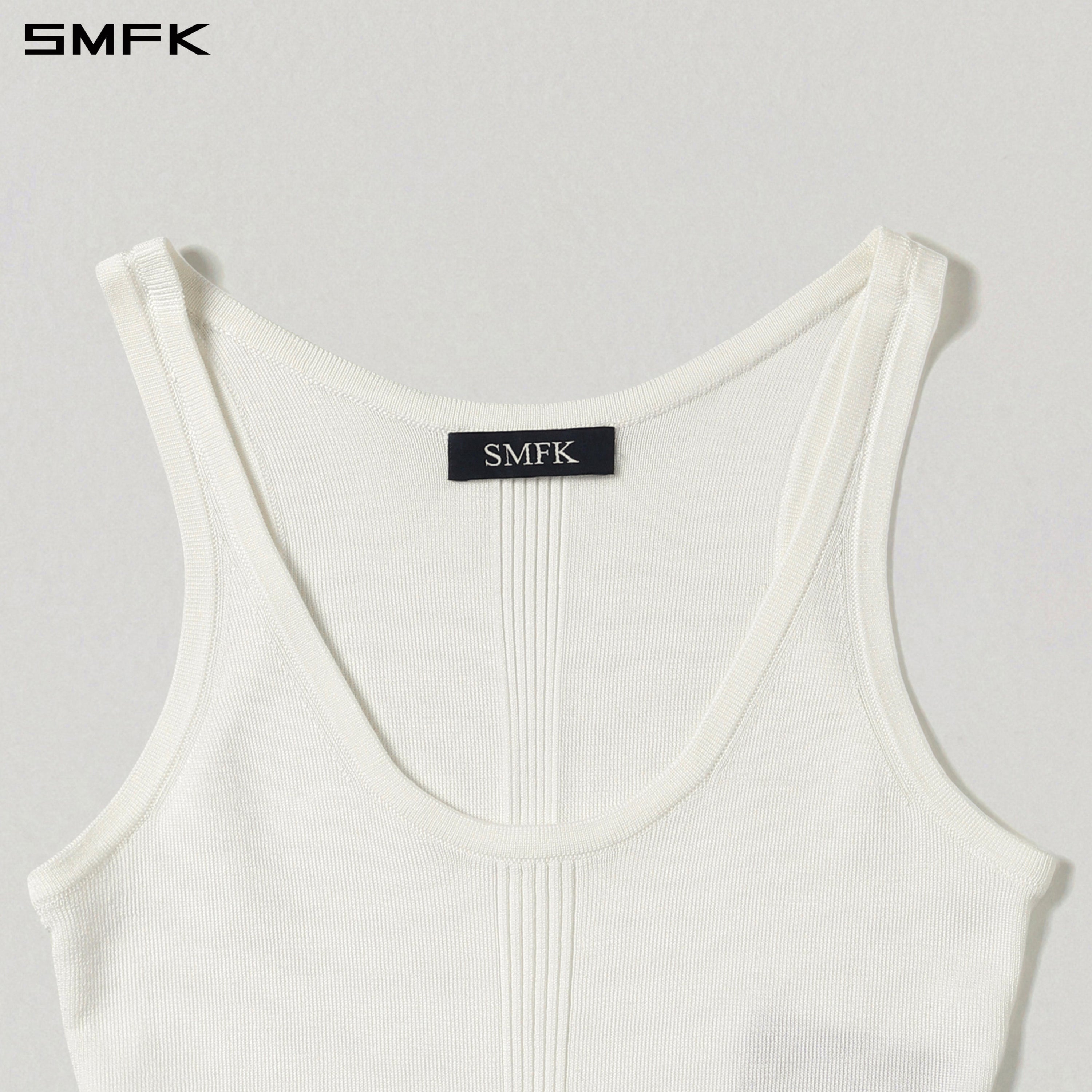 MYTH SIREN SLIM KNIT VEST/TENCEL+SILK CLOUD WHITE