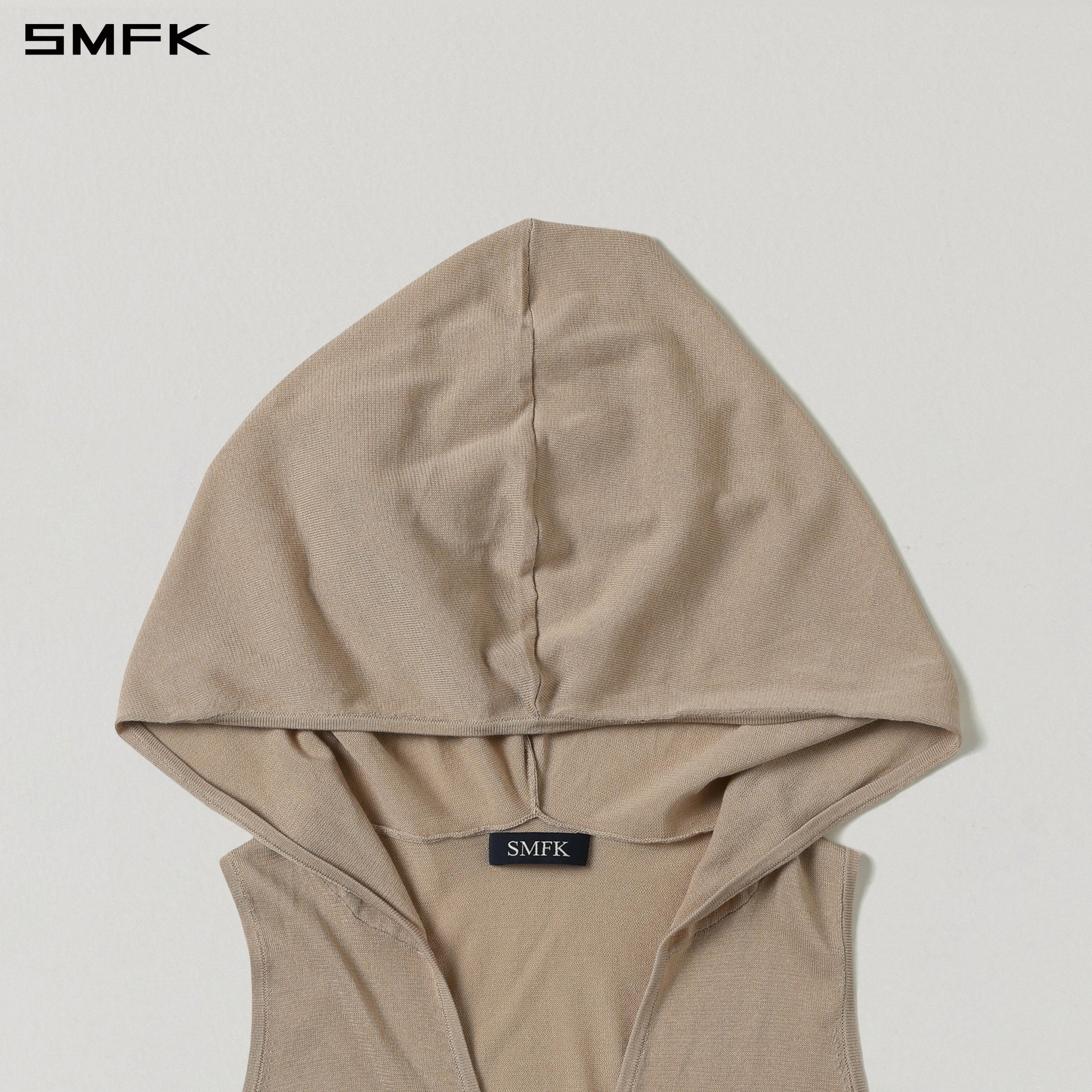 MYTH SIREN ROVE KNIT HOOD VEST/ACETATE+COTTON FRESH SKIN