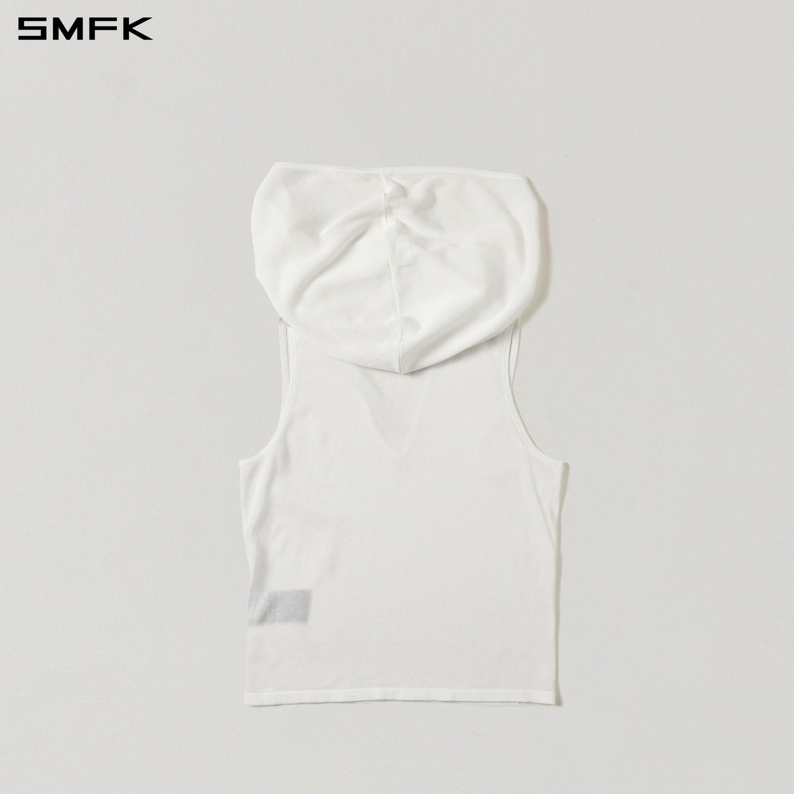 MYTH SIREN ROVE KNIT HOOD VEST/ACETATE+COTTON CLOUD WHITE