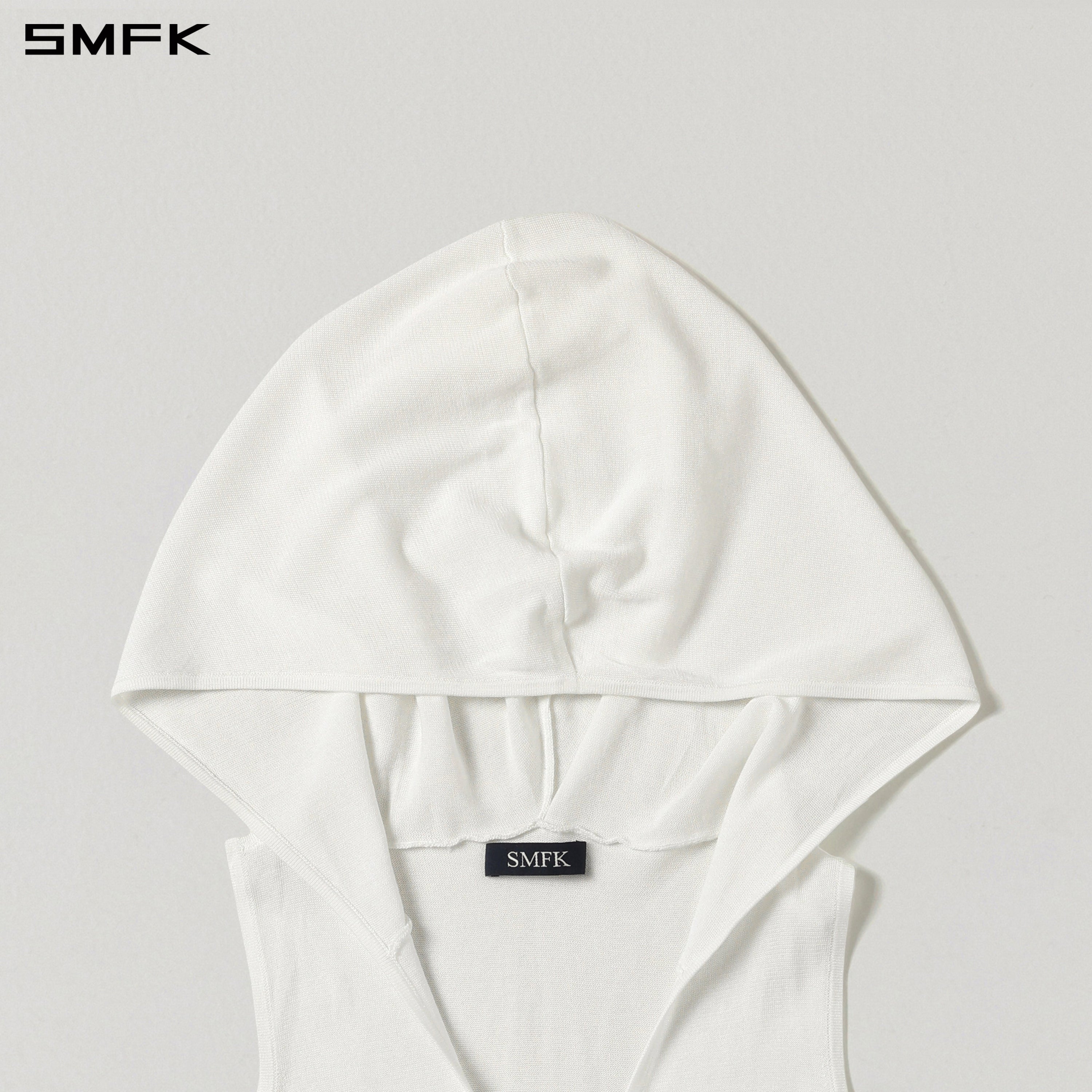 MYTH SIREN ROVE KNIT HOOD VEST/ACETATE+COTTON CLOUD WHITE