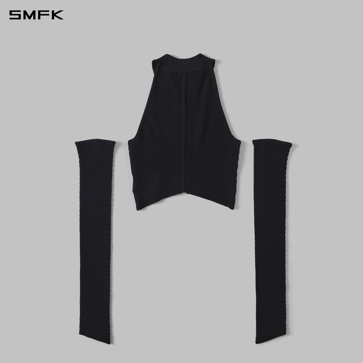 MYTH AEOLUS EVENING KNIT VEST/LENZING TENCEL+SILK+COTTON WILD BLACK