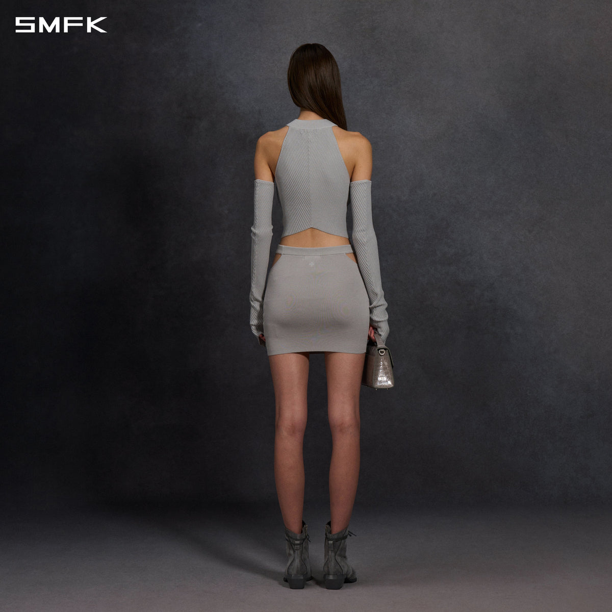 MYTH AEOLUS EVENING KNIT VEST/LENZING TENCEL+SILK+COTTON GLACIER GREY