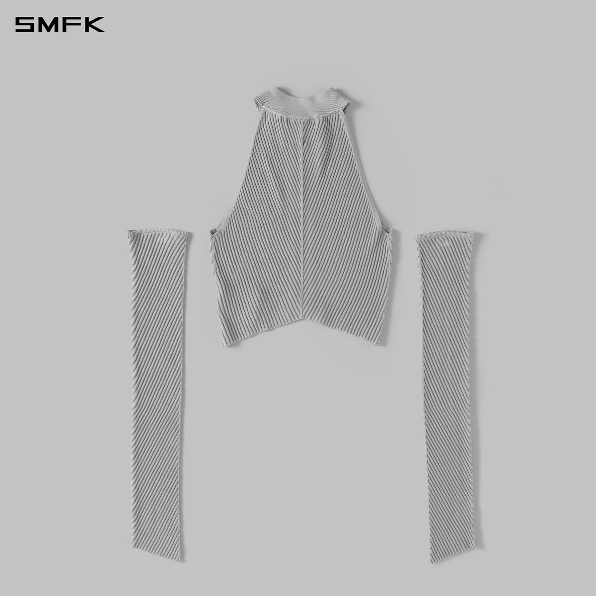 MYTH AEOLUS EVENING KNIT VEST/LENZING TENCEL+SILK+COTTON GLACIER GREY