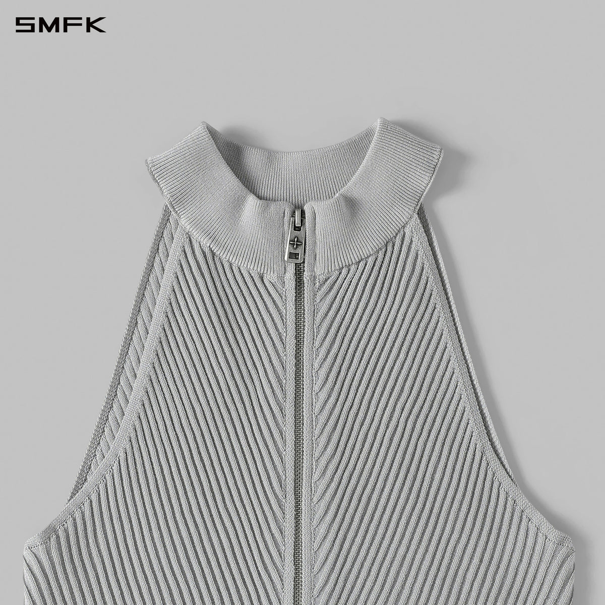 MYTH AEOLUS EVENING KNIT VEST/LENZING TENCEL+SILK+COTTON GLACIER GREY