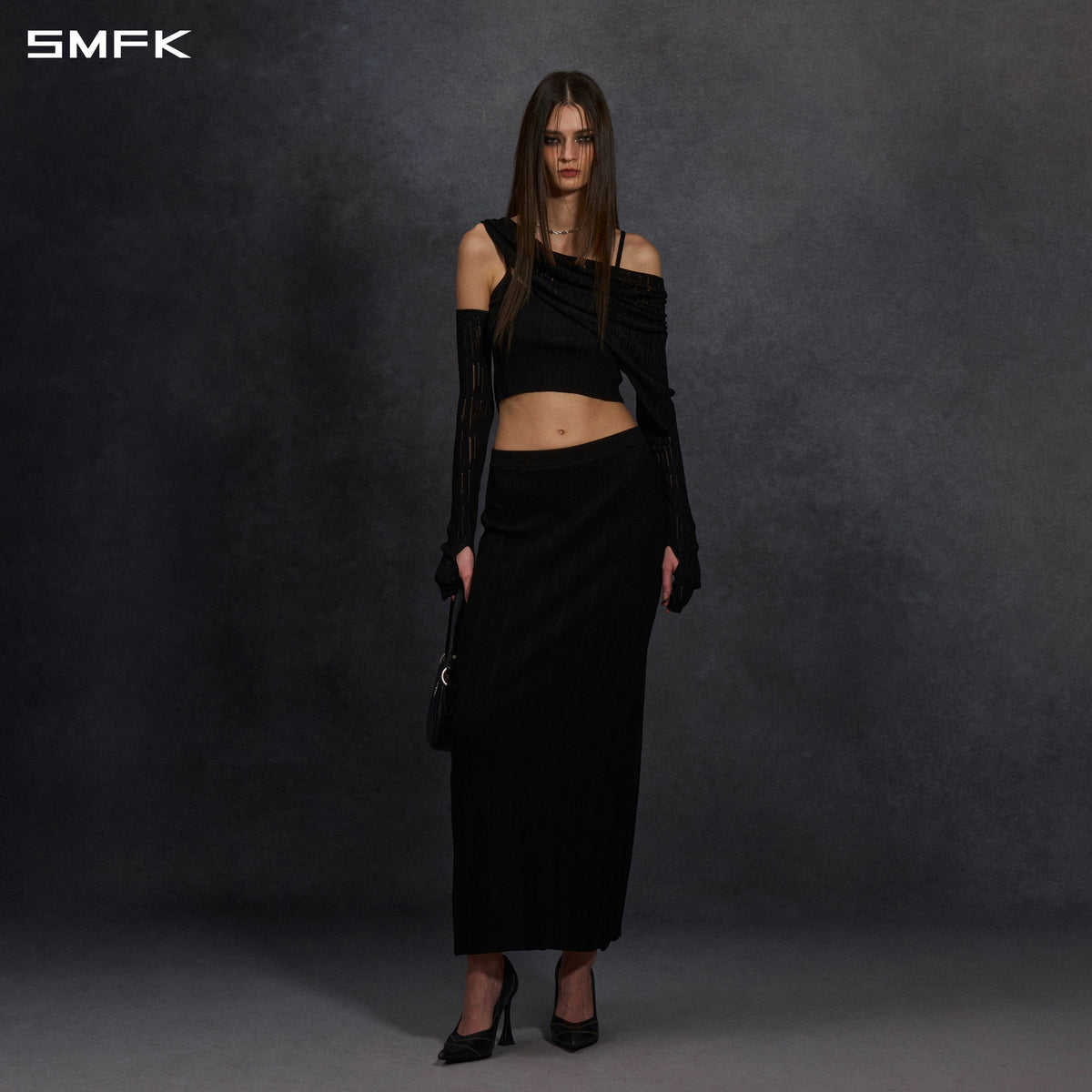 MYTH SIREN CRUISE KNIT CAMISOLE SUIT/LENZING TENCEL+SILK+COTTON WILD BLACK