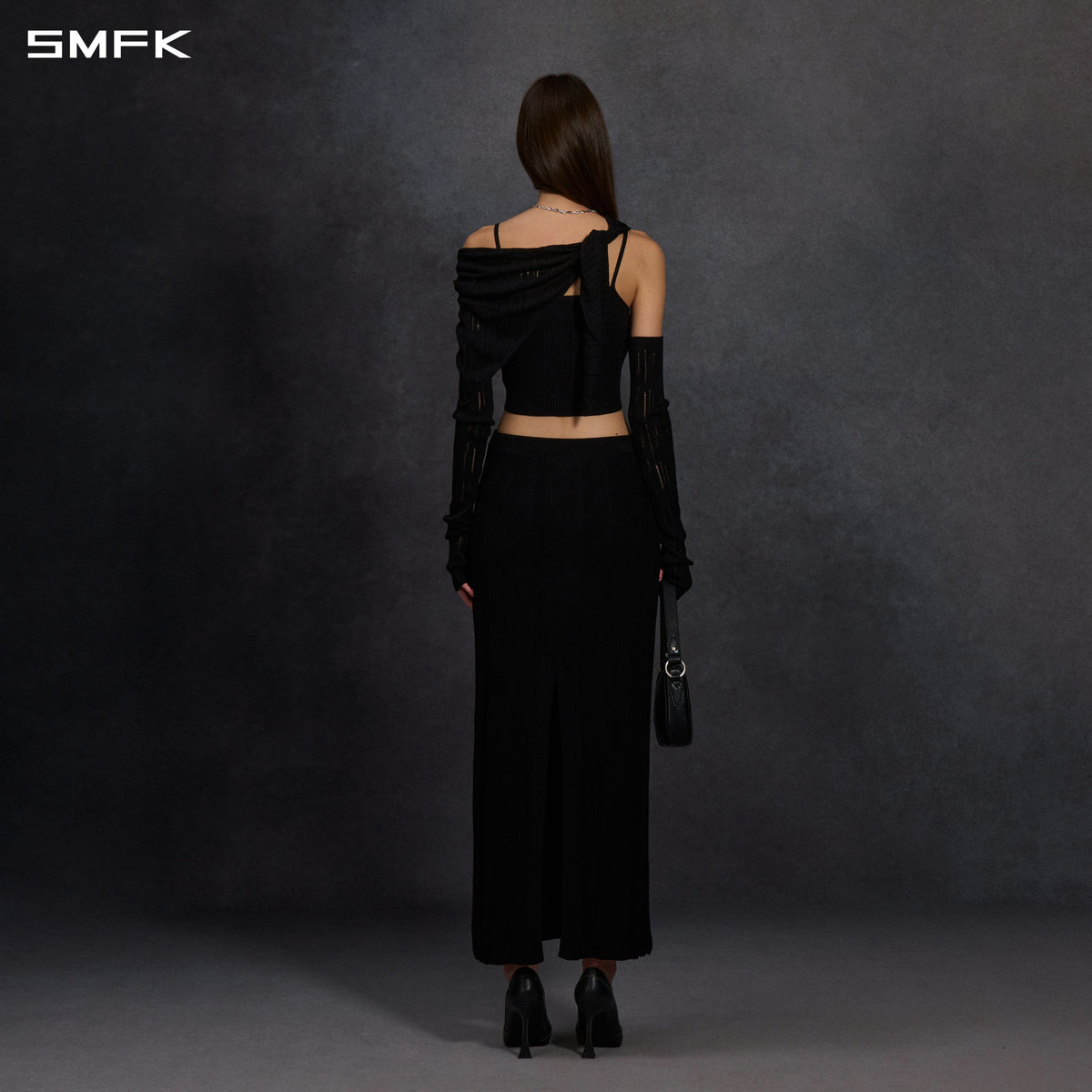 MYTH SIREN CRUISE KNIT CAMISOLE SUIT/LENZING TENCEL+SILK+COTTON WILD BLACK