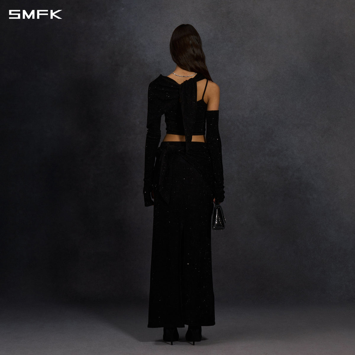 MYTH SIREN CRUISE KNIT CAMISOLE SUIT/STARRY VELVET GALAXY BLACK
