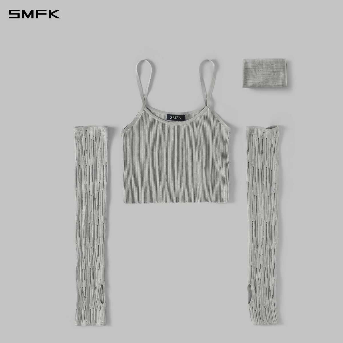 MYTH SIREN CRUISE KNIT CAMISOLE SUIT/LENZING TENCEL+SILK+COTTON GLACIER GREY