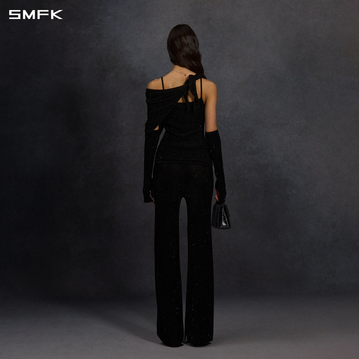 MYTH SIREN CRUISE KNIT CAMISOLE SUIT/STARRY VELVET GALAXY BLACK