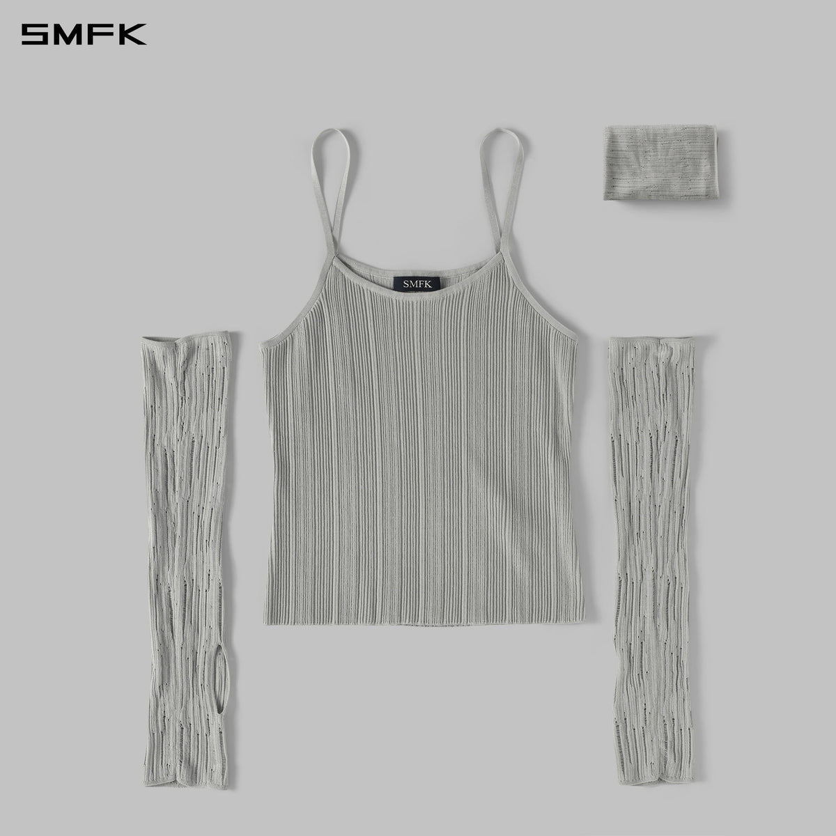 MYTH SIREN CRUISE KNIT CAMISOLE SUIT/LENZING TENCEL+SILK+COTTON GLACIER GREY