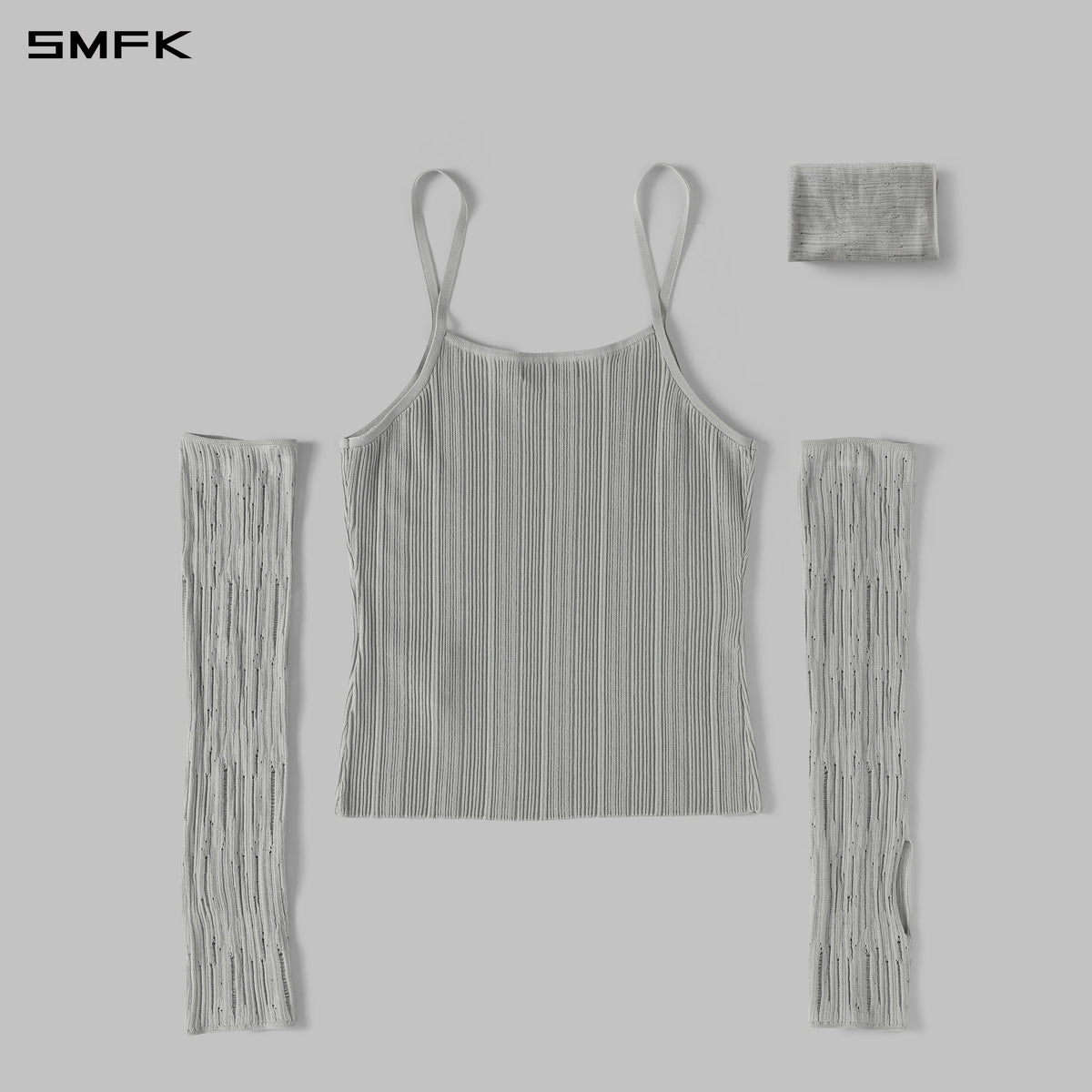MYTH SIREN CRUISE KNIT CAMISOLE SUIT/LENZING TENCEL+SILK+COTTON GLACIER GREY