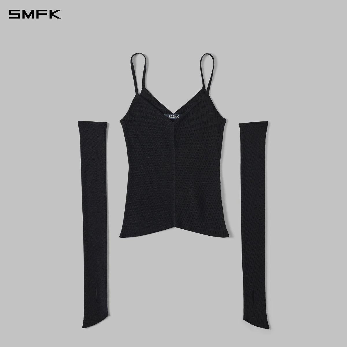 MYTH AEOLUS EVENING KNIT LONG CAMISOLE SUIT/LENZING TENCEL+SILK+COTTON WILD BLACK