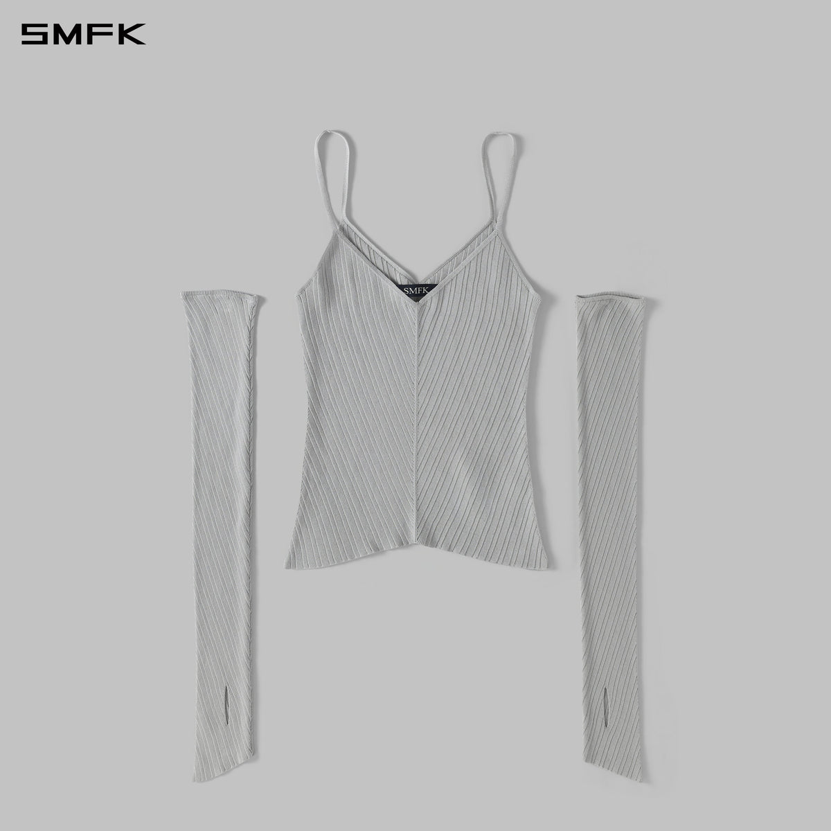 MYTH AEOLUS EVENING KNIT LONG CAMISOLE SUIT/LENZING TENCEL+SILK+COTTON GLACIER GREY