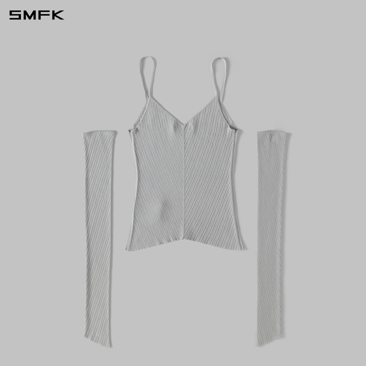 MYTH AEOLUS EVENING KNIT LONG CAMISOLE SUIT/LENZING TENCEL+SILK+COTTON GLACIER GREY