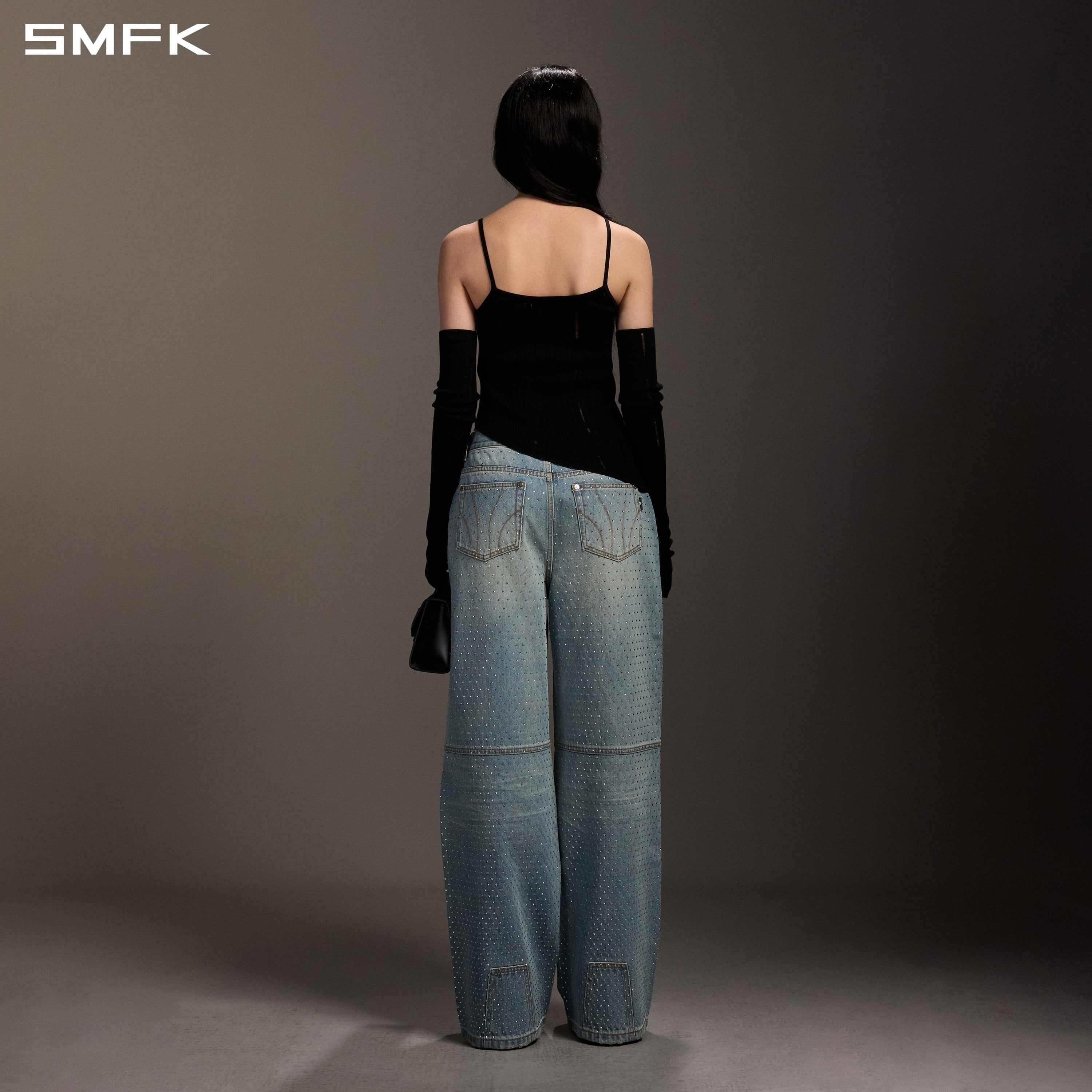 MIRAGE SIREN VISIONAL KNIT SHORT CAMISOLE/TENCEL+SILK WILD BLACK