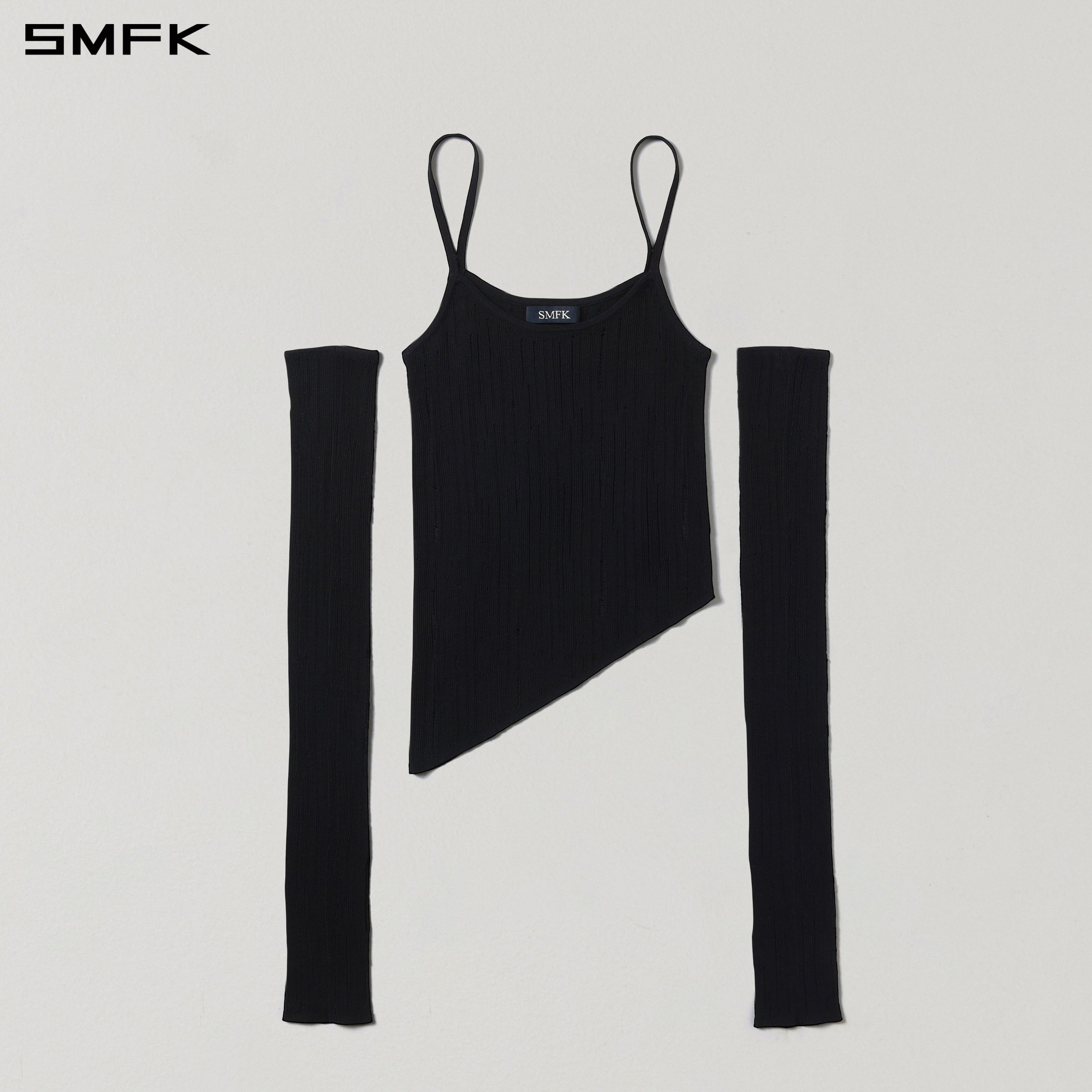 MIRAGE SIREN VISIONAL KNIT SHORT CAMISOLE/TENCEL+SILK WILD BLACK