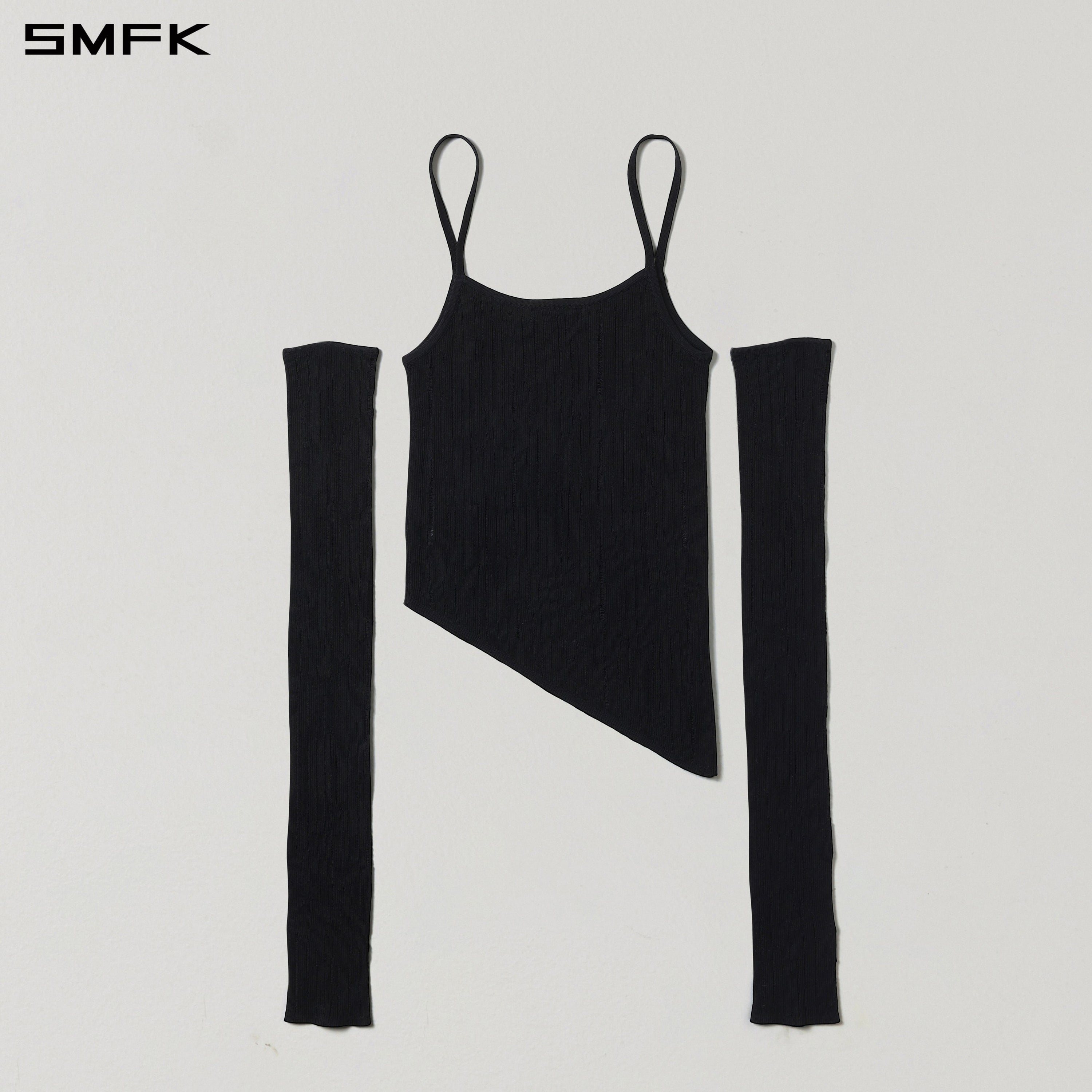 MIRAGE SIREN VISIONAL KNIT SHORT CAMISOLE/TENCEL+SILK WILD BLACK