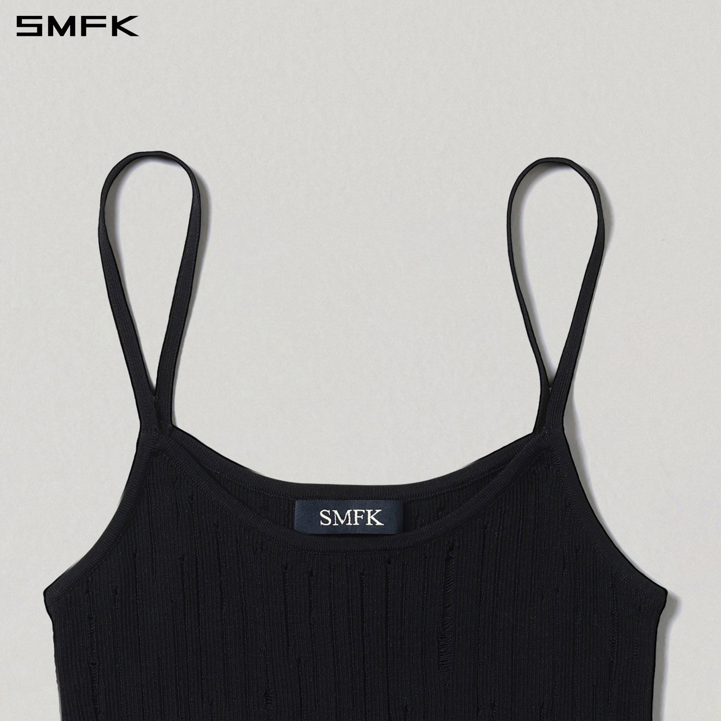 MIRAGE SIREN VISIONAL KNIT SHORT CAMISOLE/TENCEL+SILK WILD BLACK