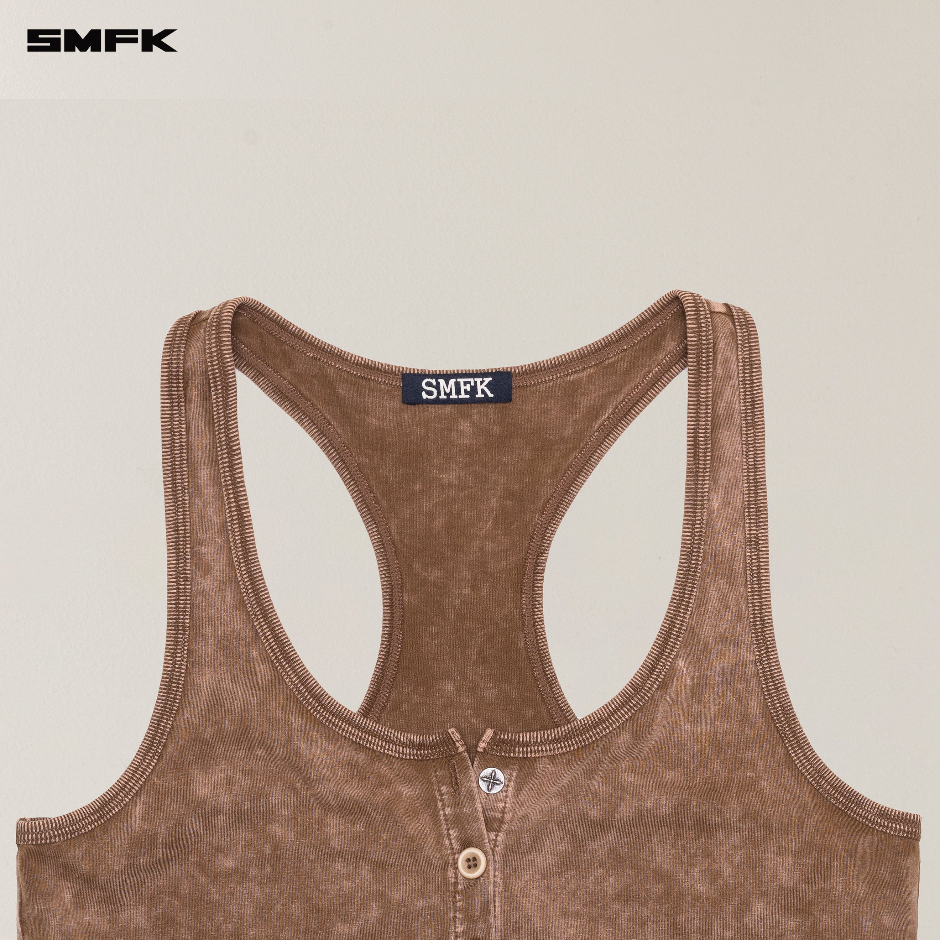 VINTAGE HURRICANE FADE GYM VEST WILD HORSE BROWN