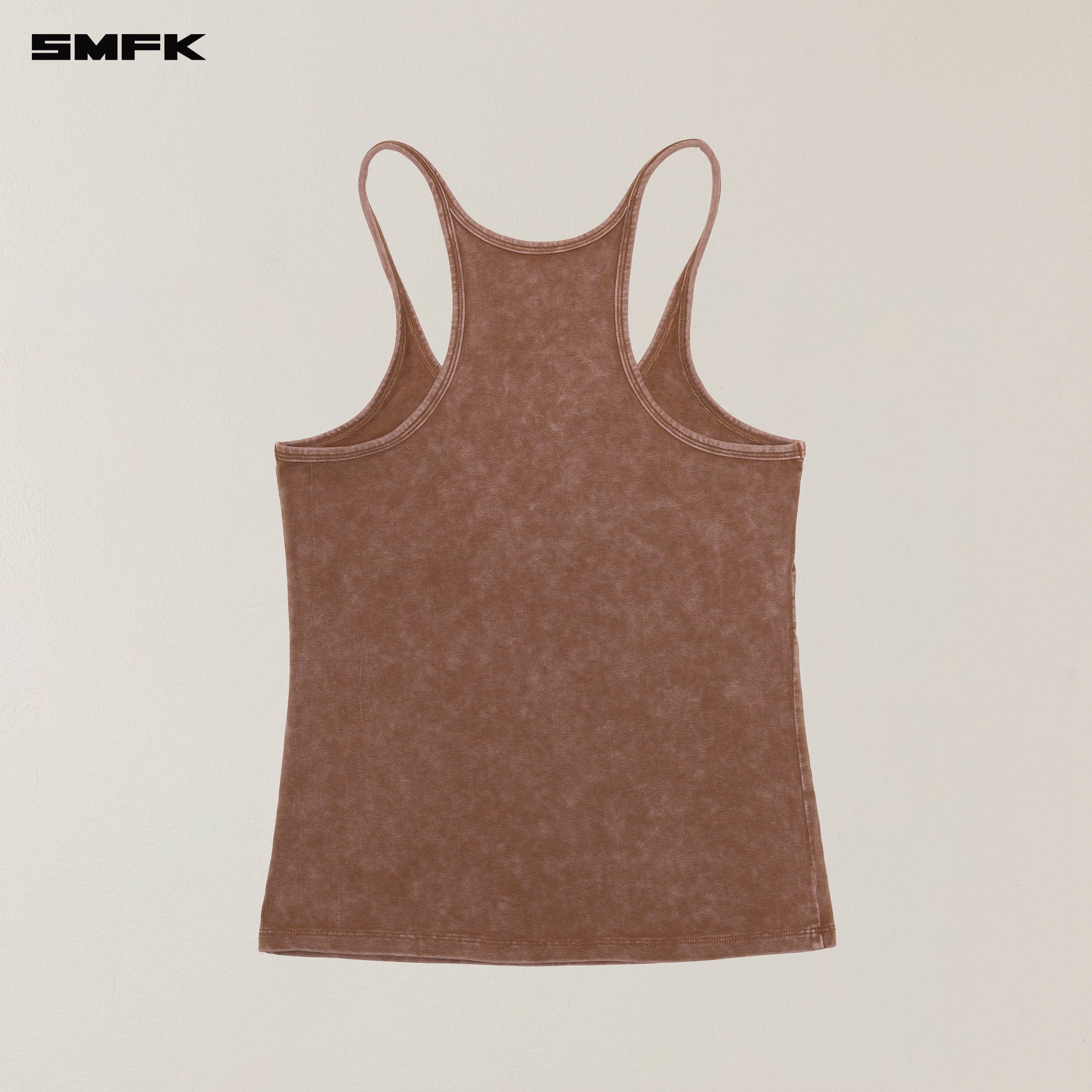 VINTAGE STORM FADE DYE LONG CAMISOLE WILD HORSE BROWN