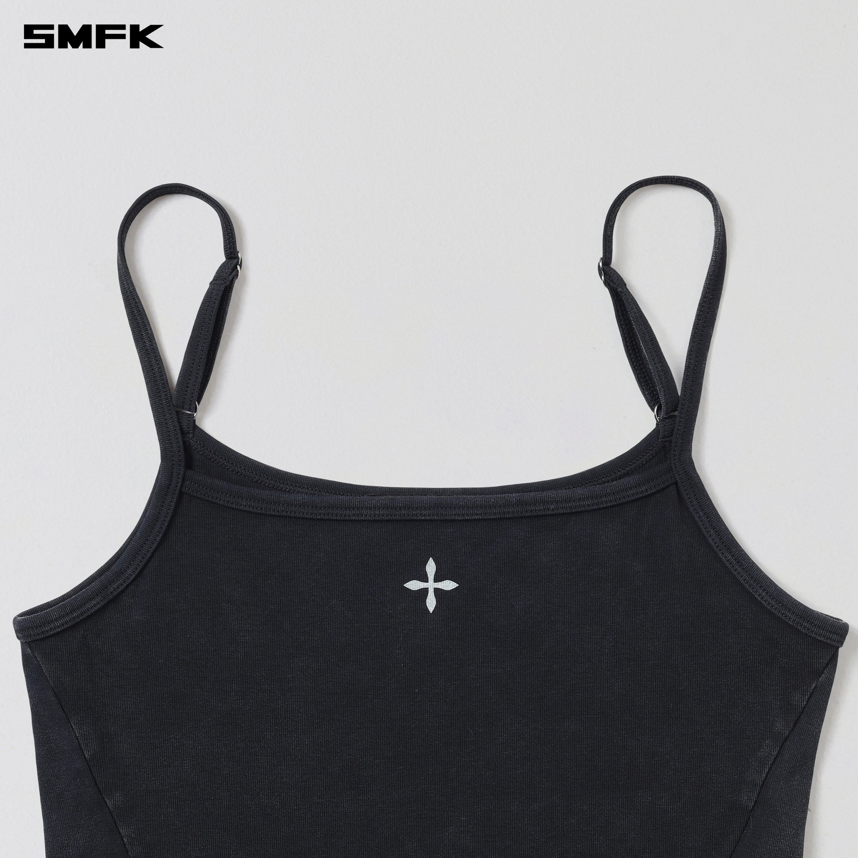 VINTAGE ROVE FADE SHORT CAMISOLE/COTTON GARMENT DYE VANISH BLACK