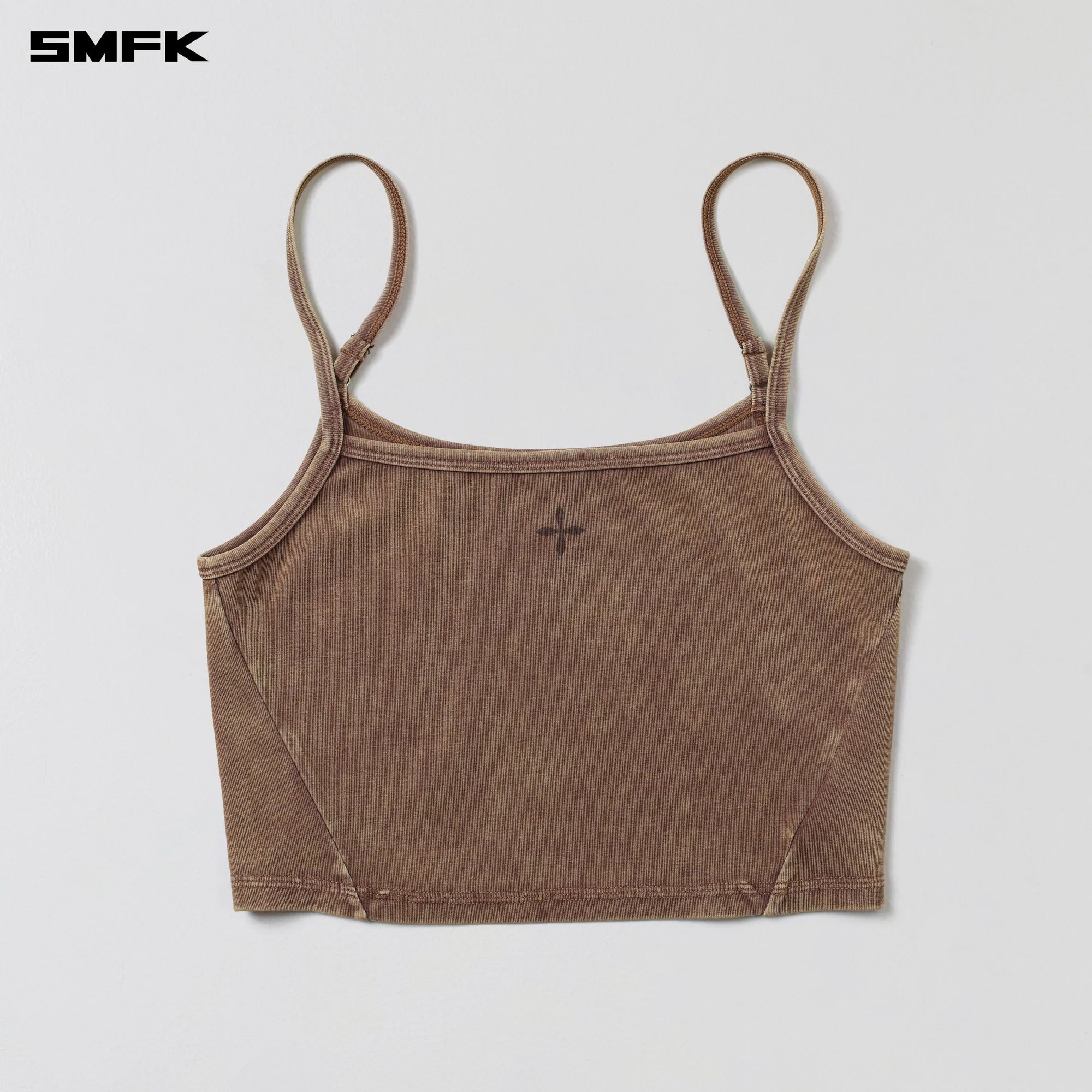 VINTAGE ROVE FADE SHORT CAMISOLE/COTTON GARMENT DYE VANISH BROWN