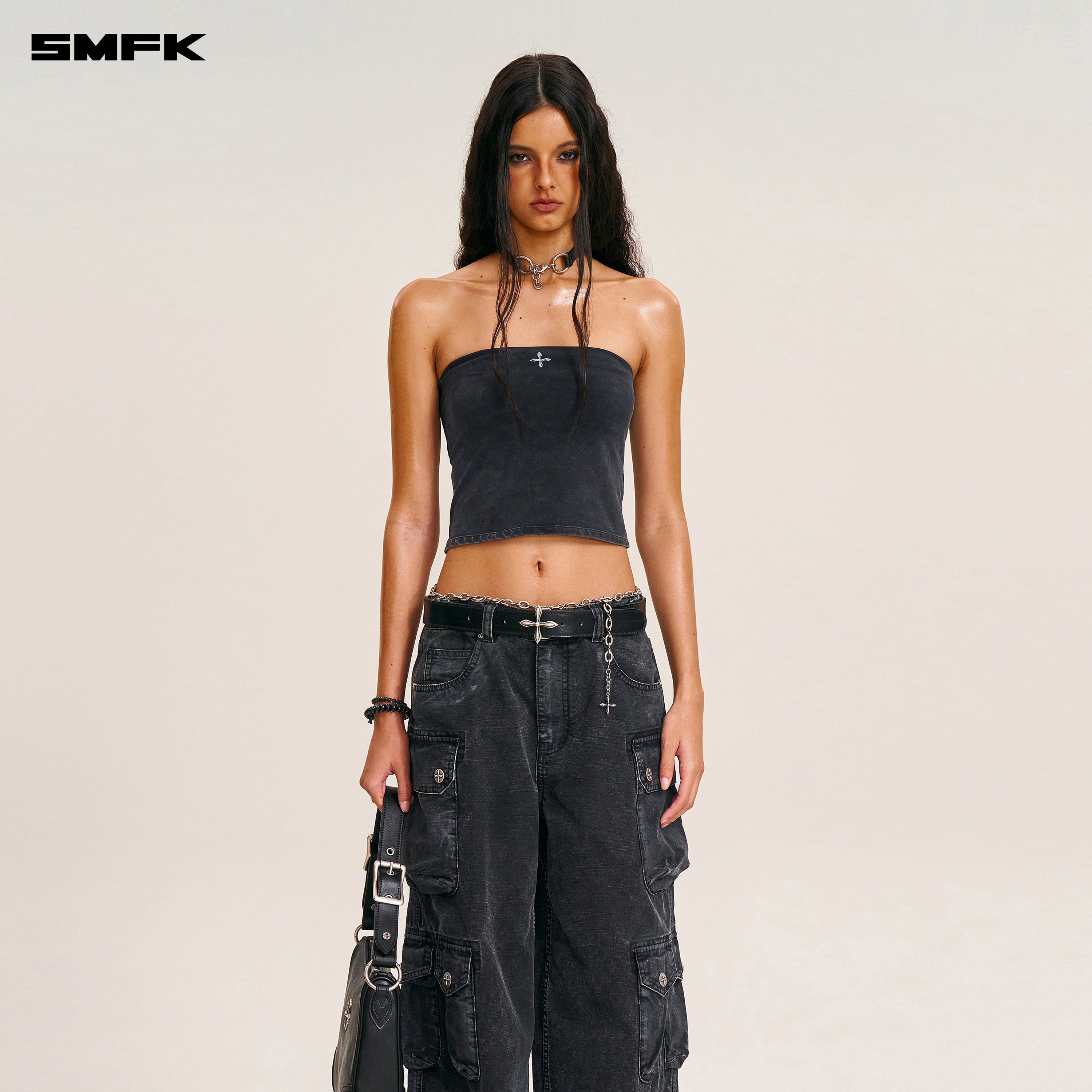 VINTAGE STORM FADE BUSTIER/FADE DYE VANISH BLACK