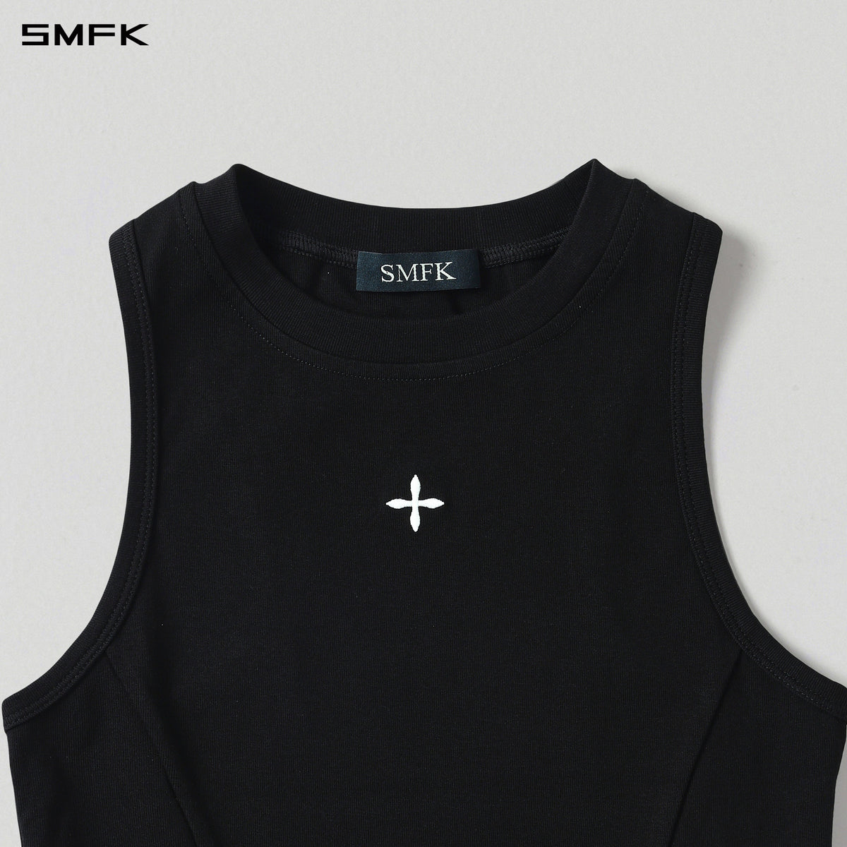 VINTAGE ROUND SHORT VEST/LS-COTTON/W WILD BLACK
