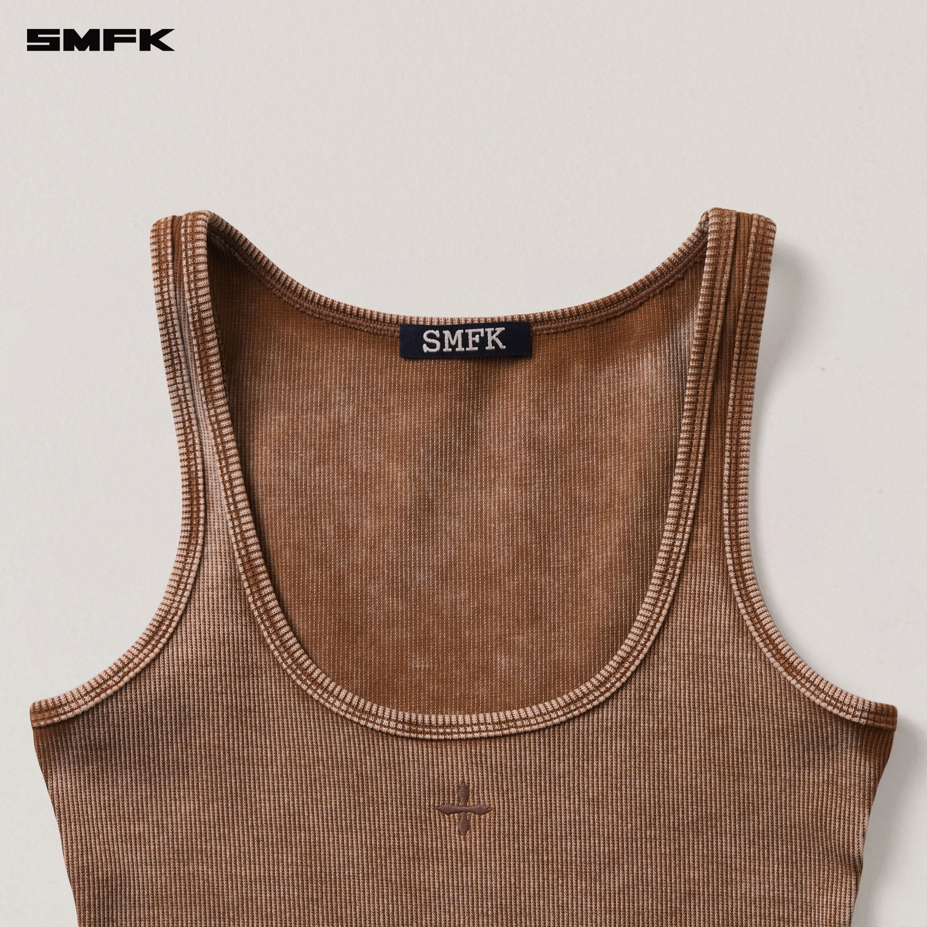 VINTAGE STORM FADE RIDER TANK/FADE DYE VANISH BROWN