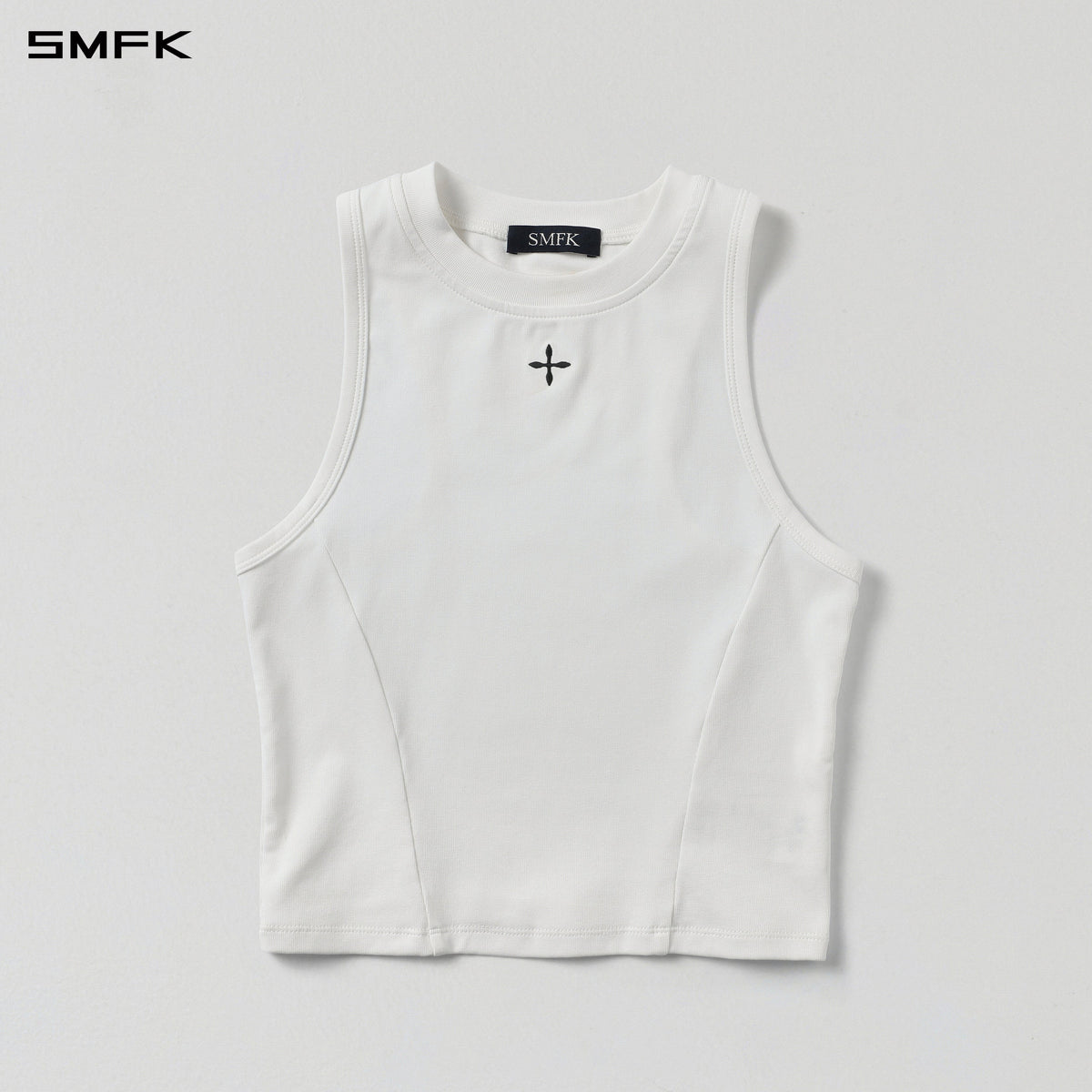 VINTAGE ROUND SHORT VEST/LS-COTTON/W CLOUD WHITE